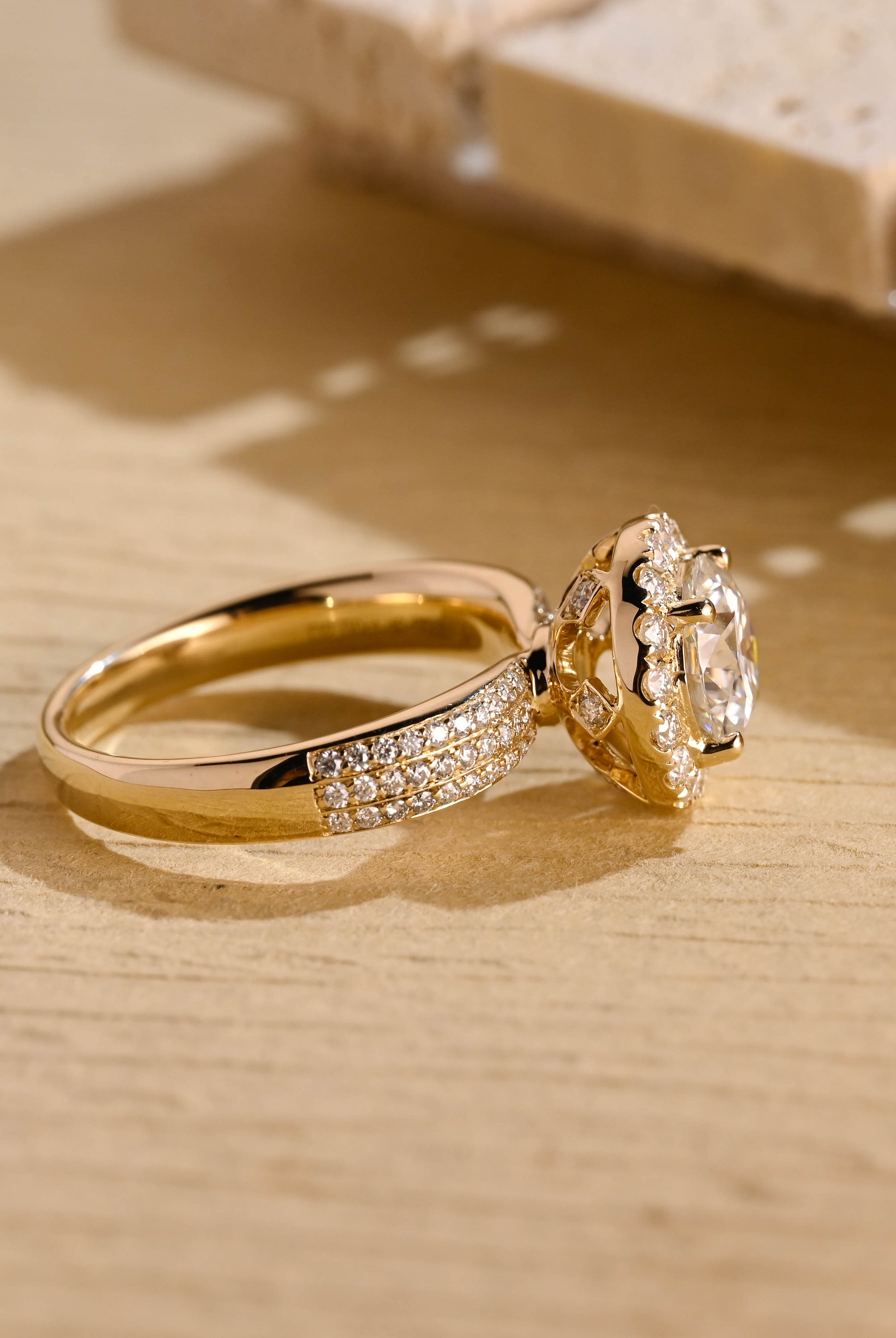 Designer Halo Moissanite Ring