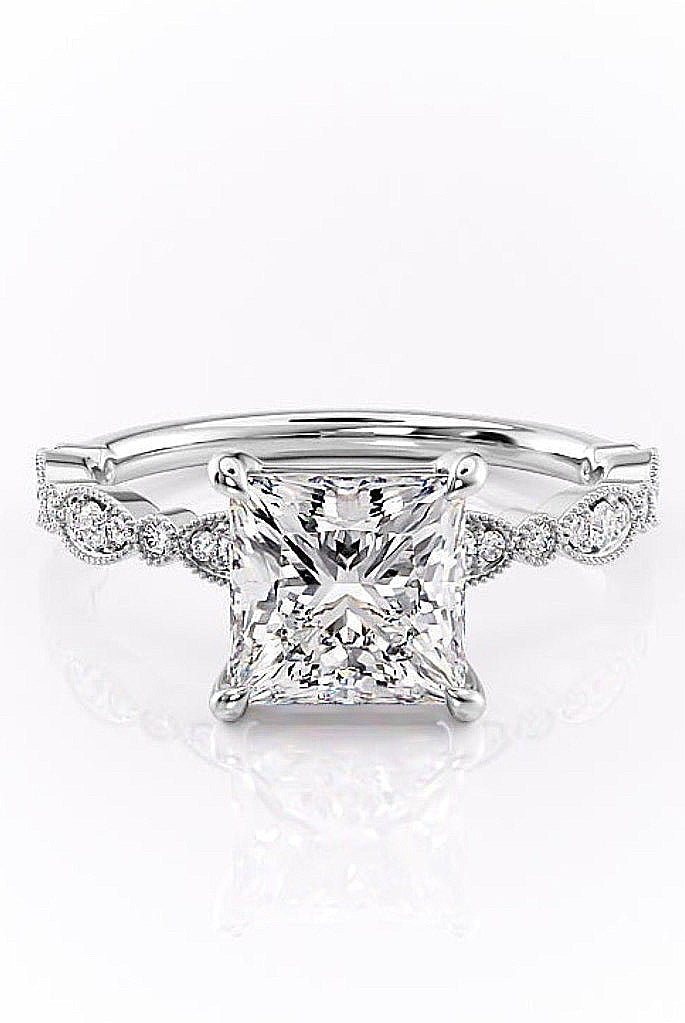 princess-solitaire-milgrain-pave-moissanite-engagement-ring