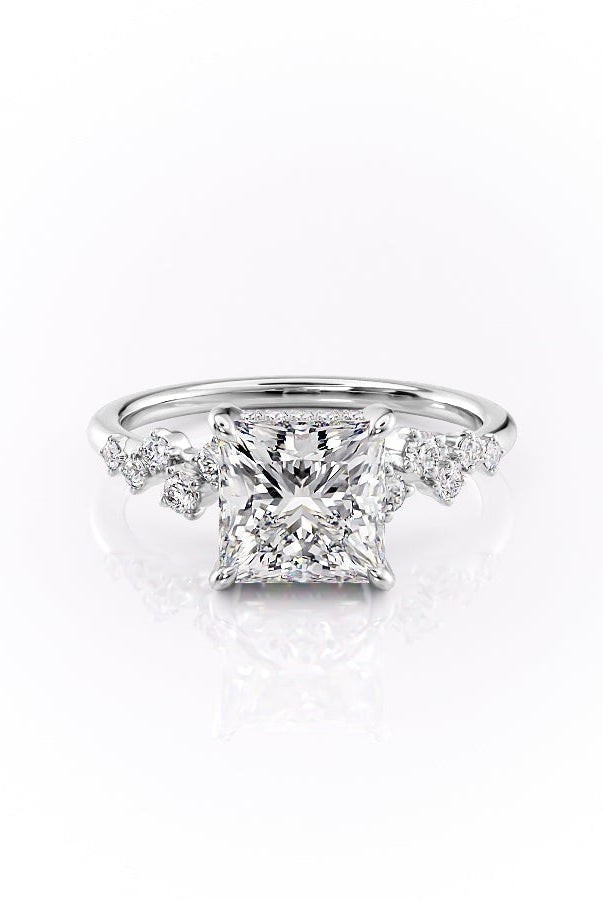 princess-cut-cluster-moissanite-engagement-ring-2