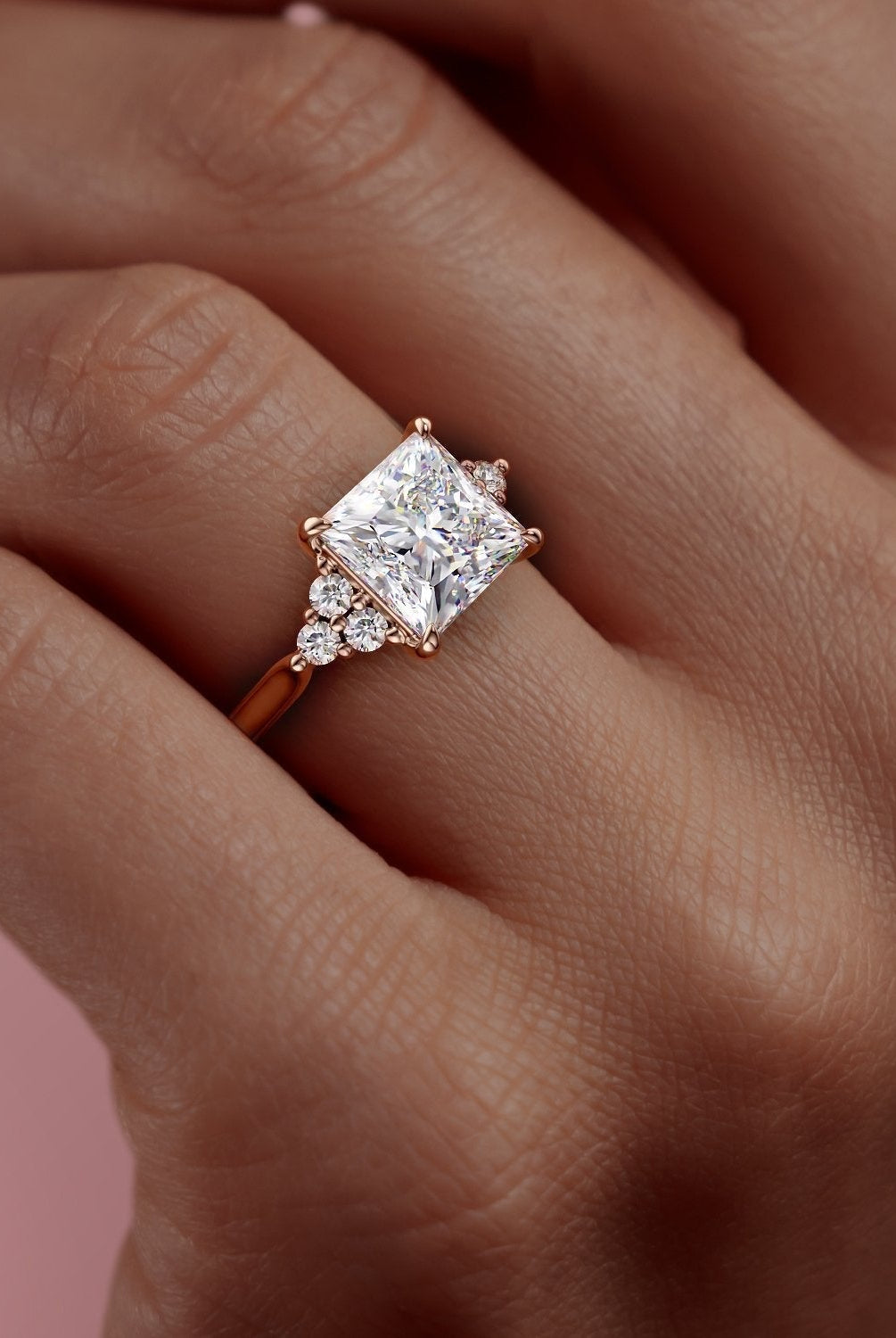 2-08-ct-princess-cut-cluster-moissanite-engagement-ring