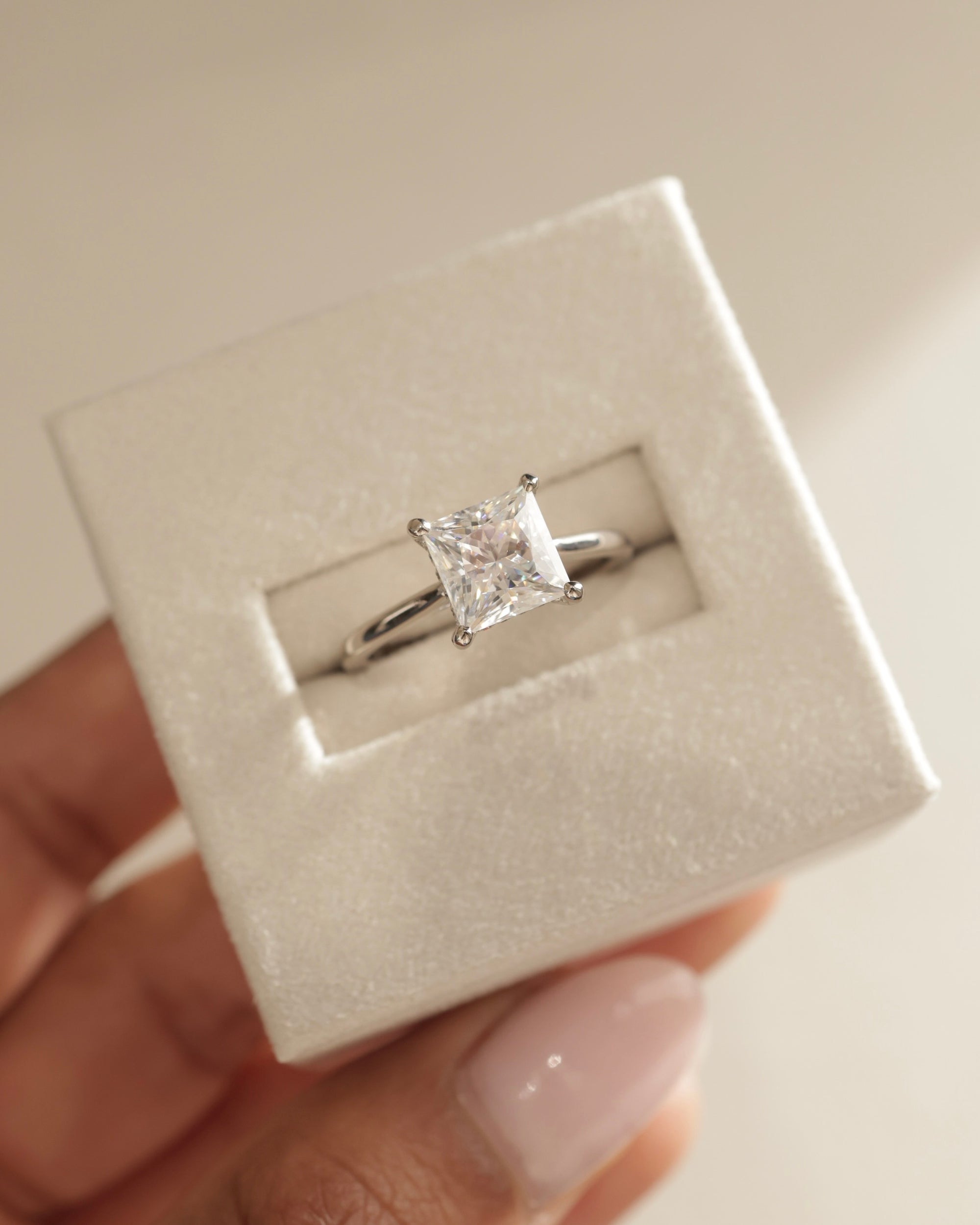 Moissanite Hidden Halo Engagement Ring