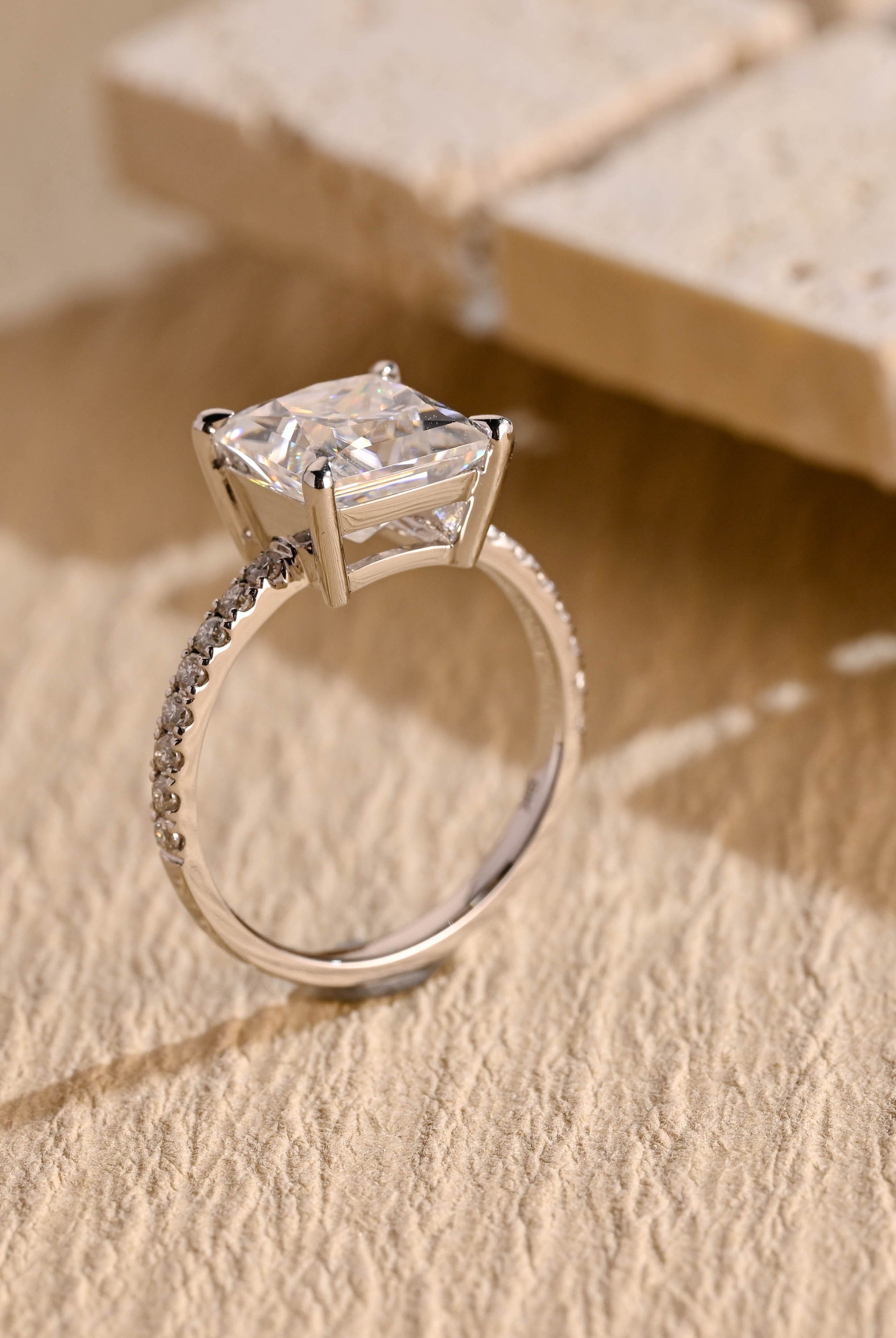 Princess Cut Pave Ring