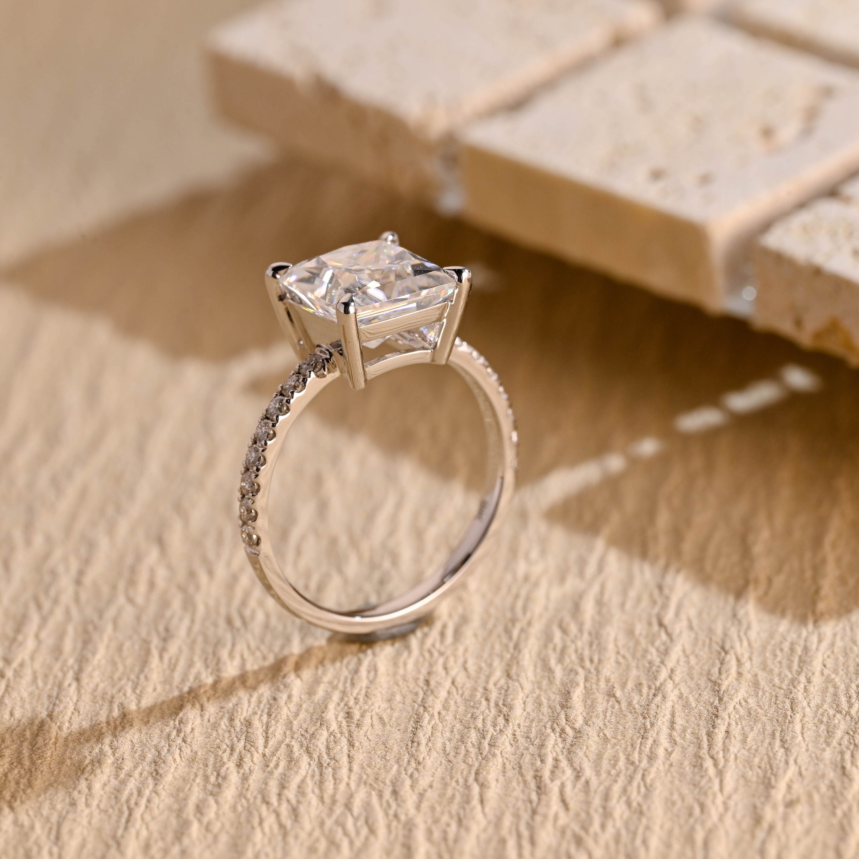 Princess Cut Pave Ring