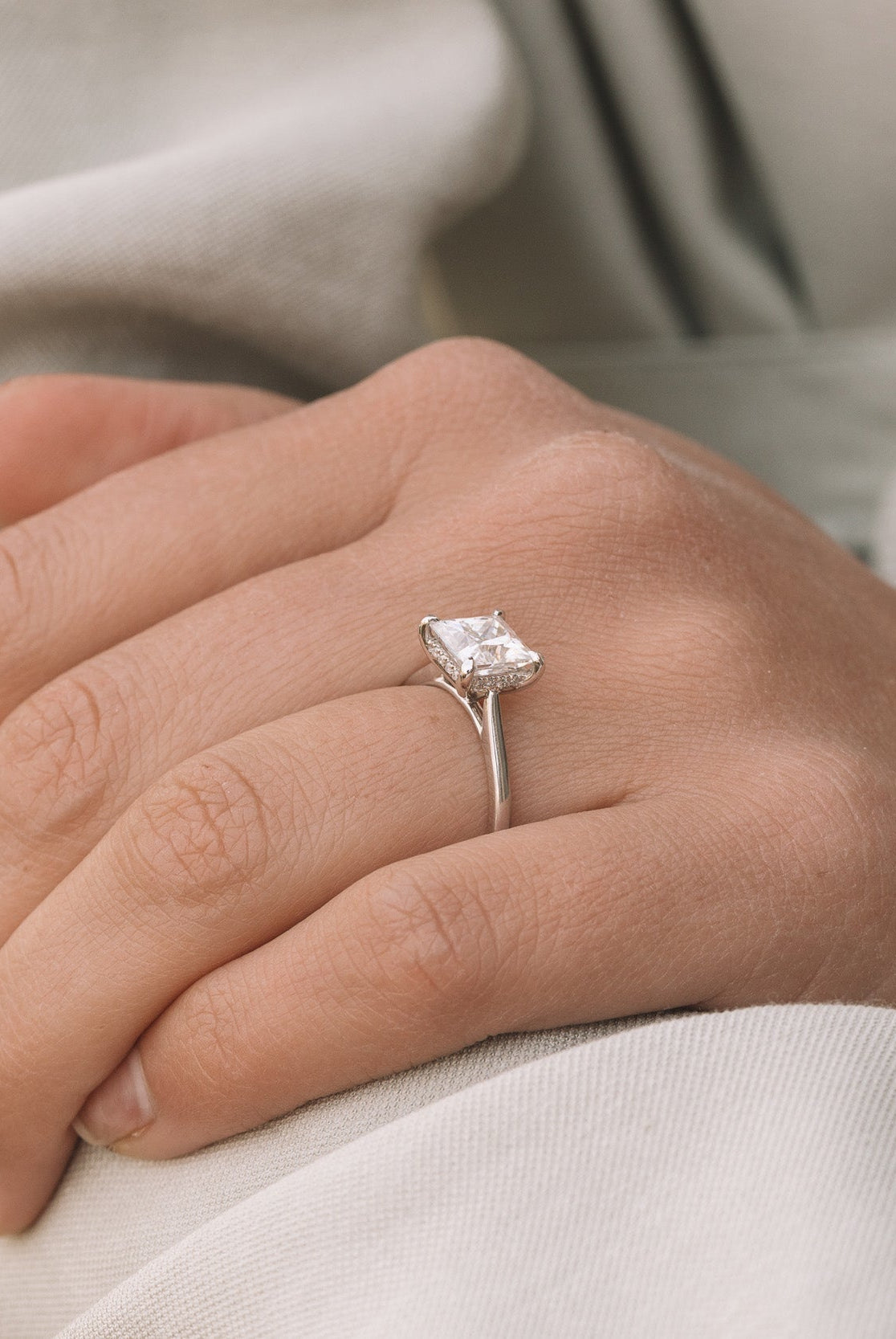 14K White Gold Moissanite Ring