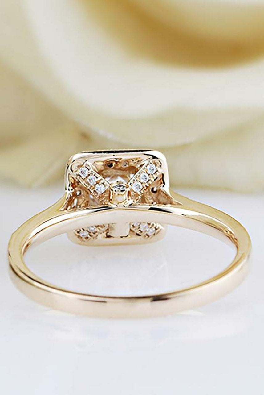 Princess Halo Engagement Ring