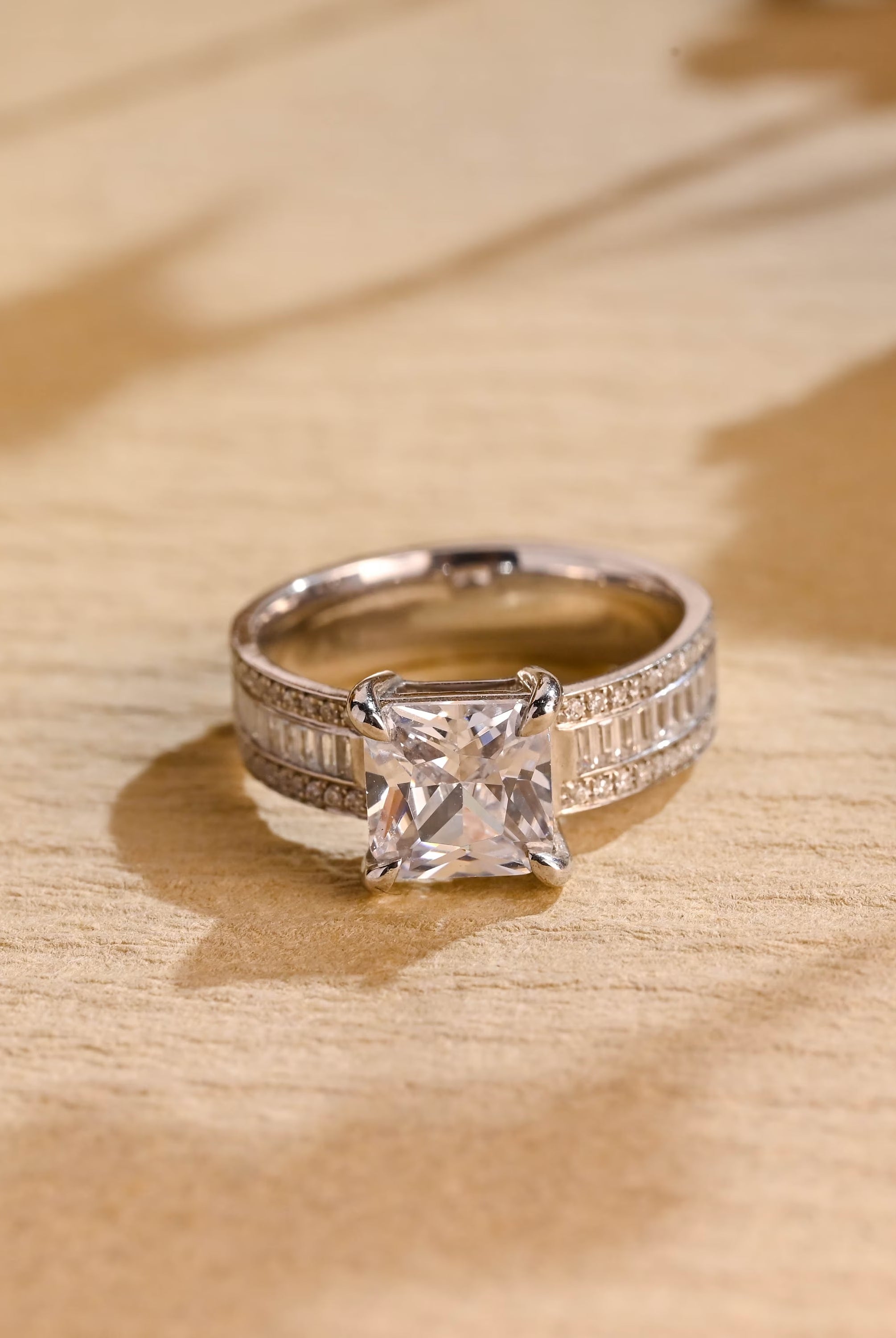 1 Carat Princess Cut Moissanite Ring