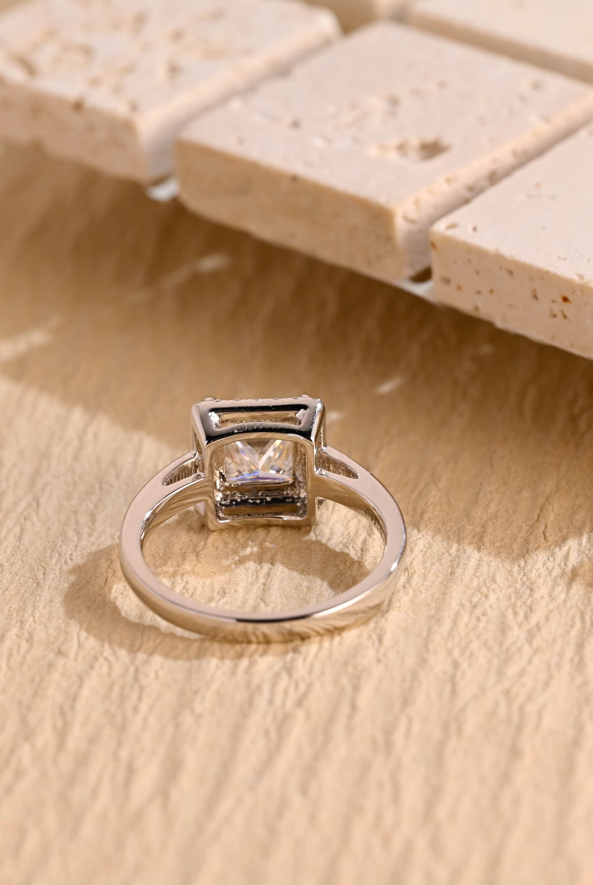 Princess Halo Engagement Ring
