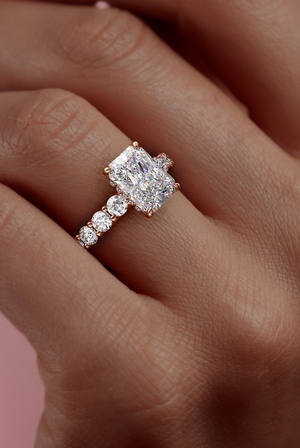 2-1-ct-radiant-cut-solitaire-pave-setting-moissanite-engagement-ring-7
