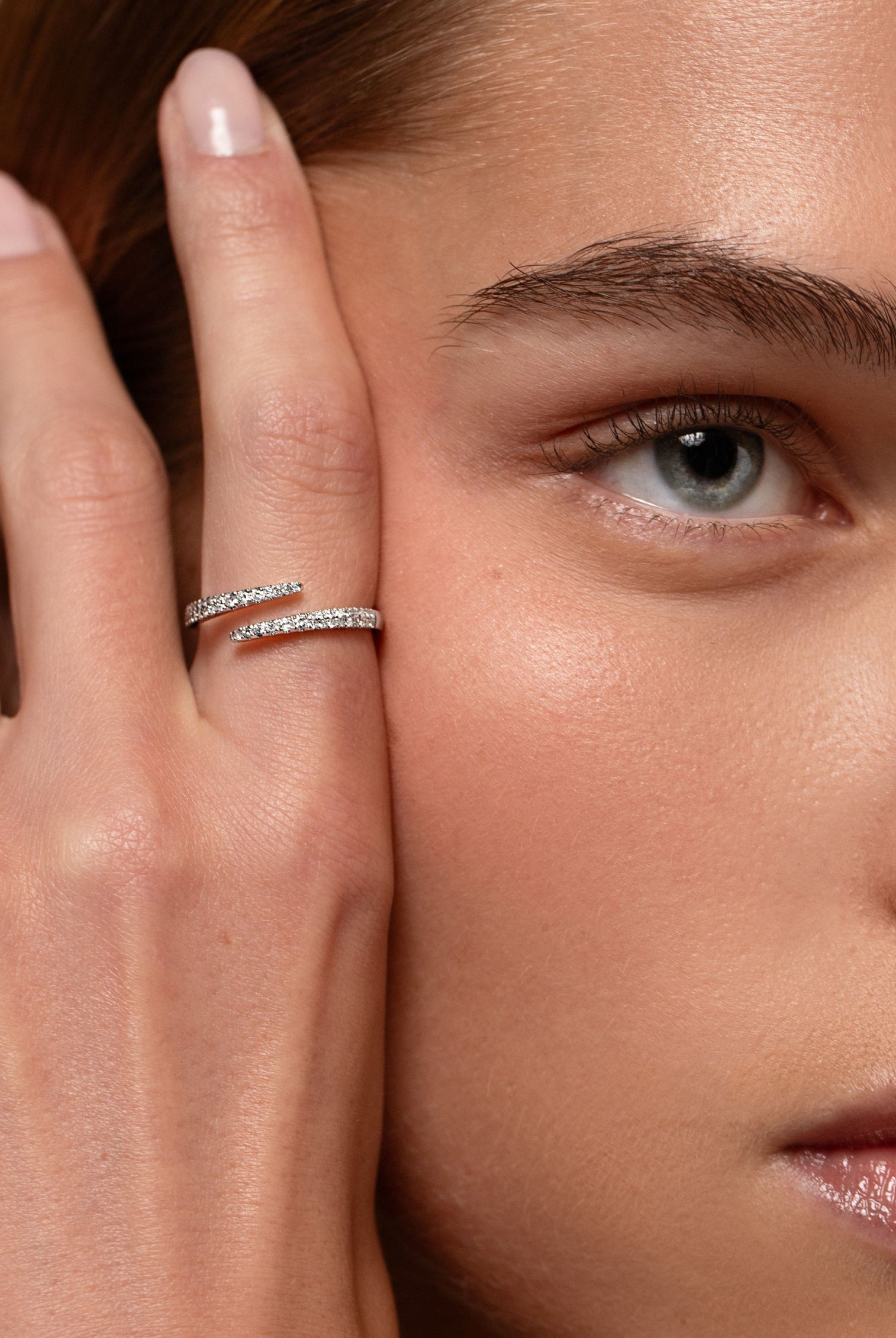 1.70mm Round Cut Moissanite Open Diamond Wrap Wedding Band