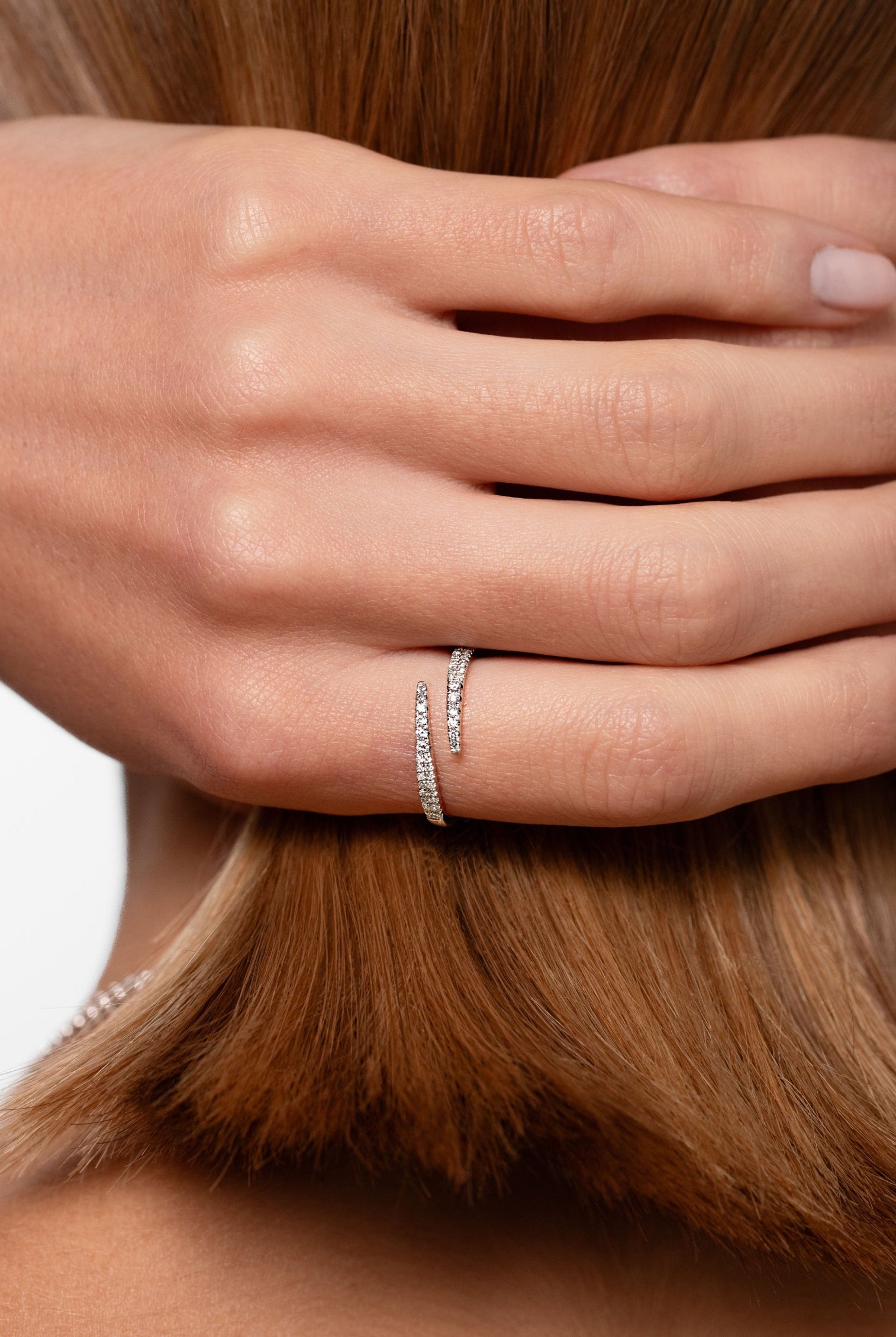 1.70mm Round Cut Moissanite Open Diamond Wrap Wedding Band