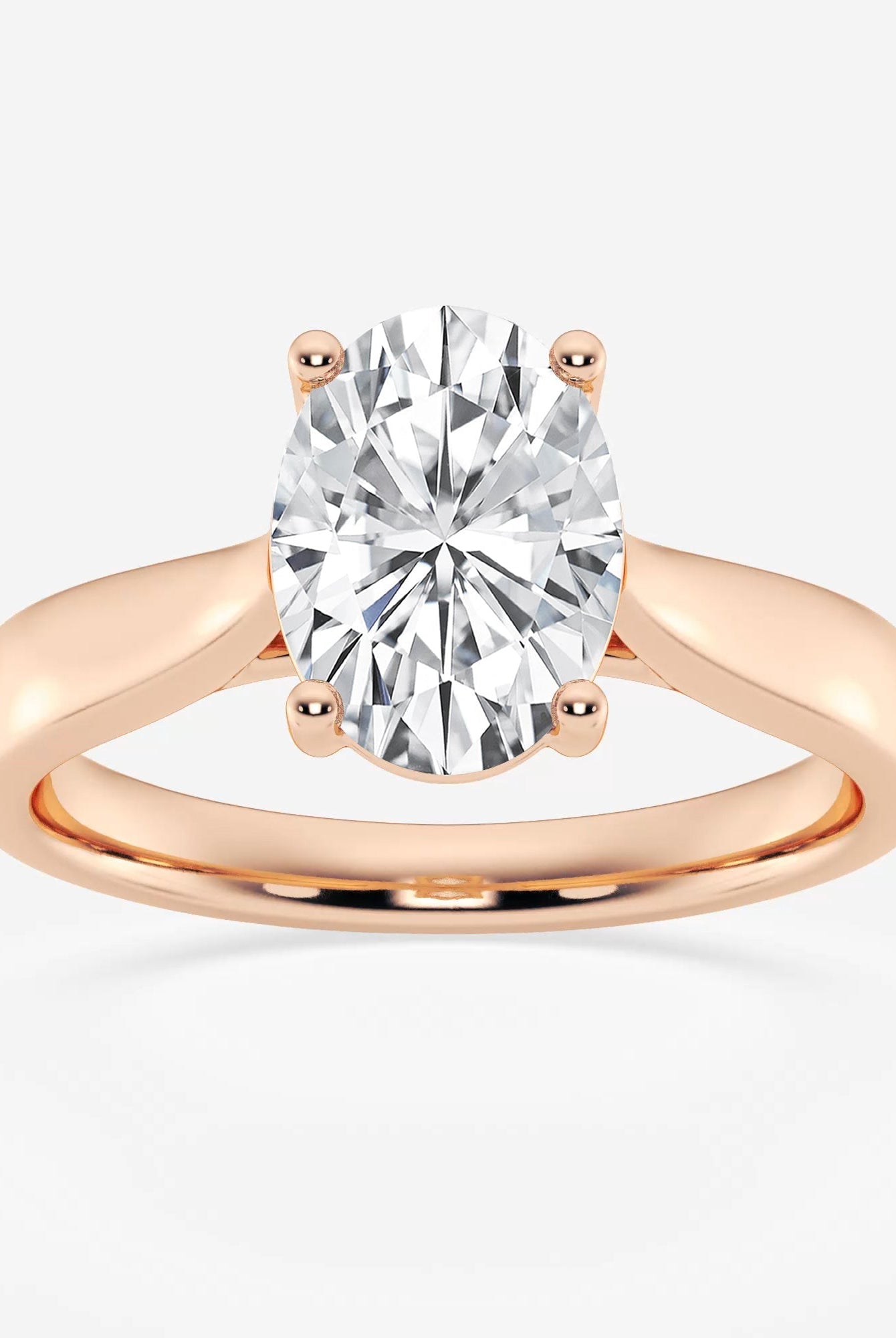 Oval Cut Diamond Solitaire Moissanite Engagement Ring For Her