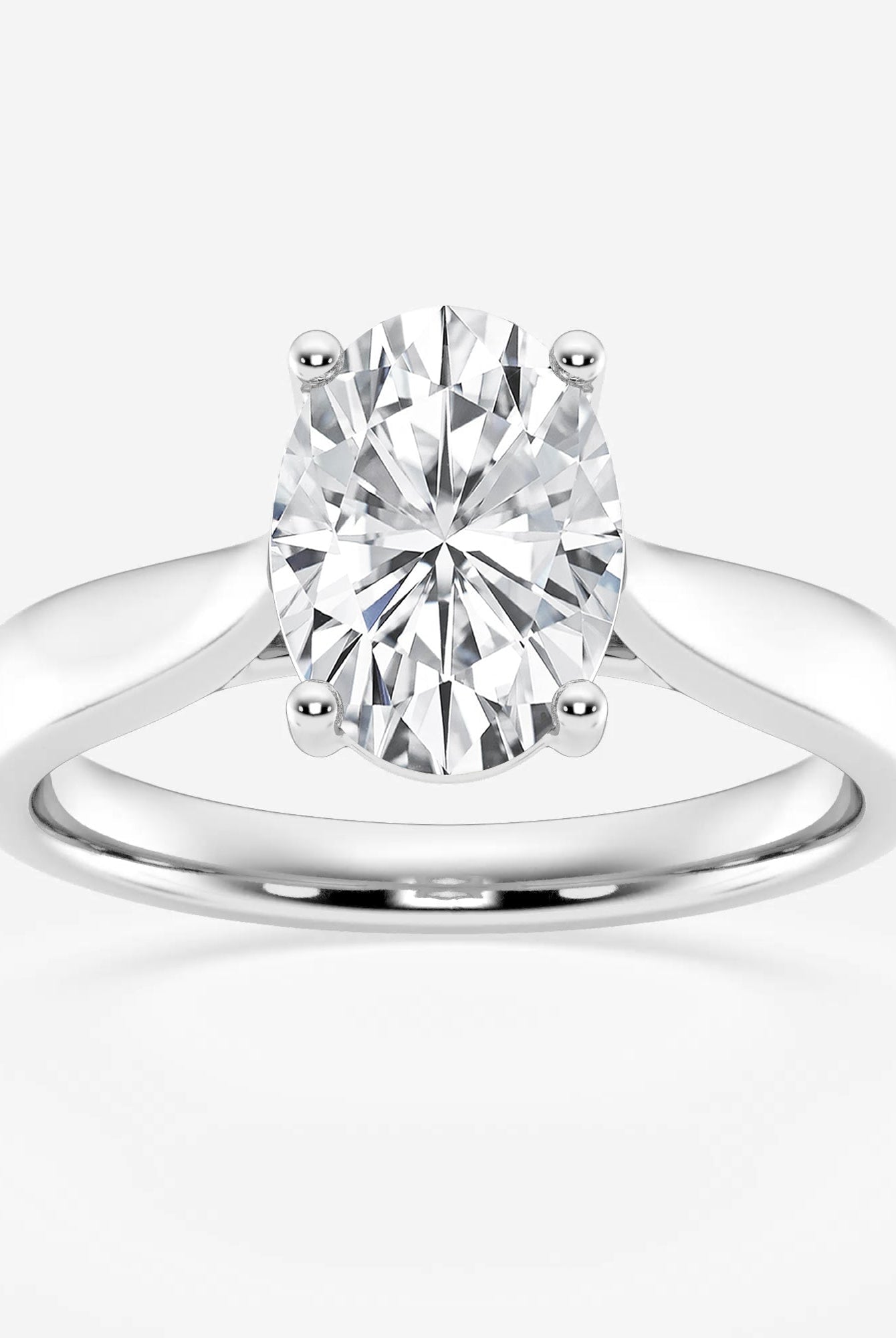 Oval Cut Diamond Solitaire Moissanite Engagement Ring For Her