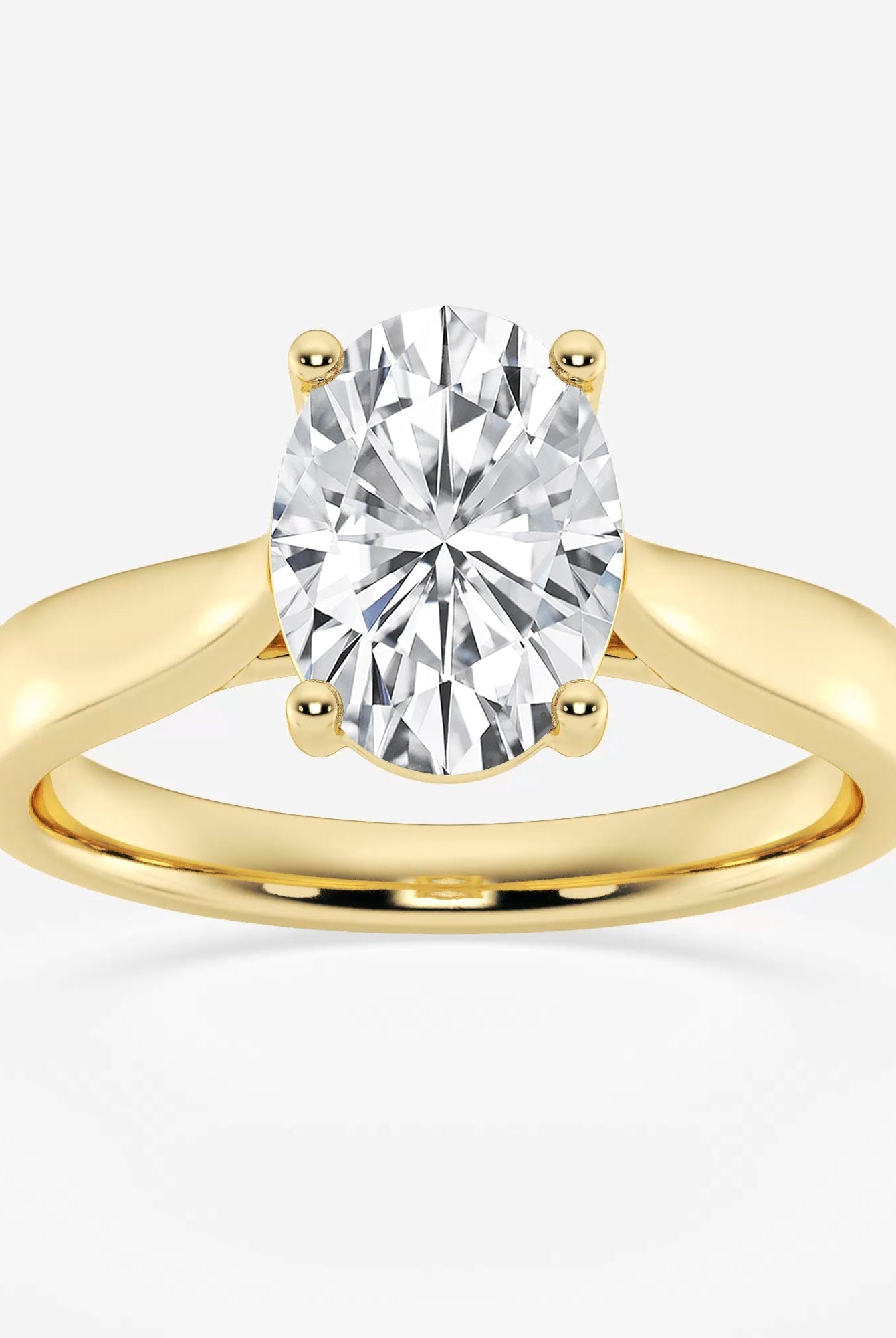Oval Cut Diamond Solitaire Moissanite Engagement Ring For HerOval Cut Diamond Solitaire Moissanite Engagement Ring For Her