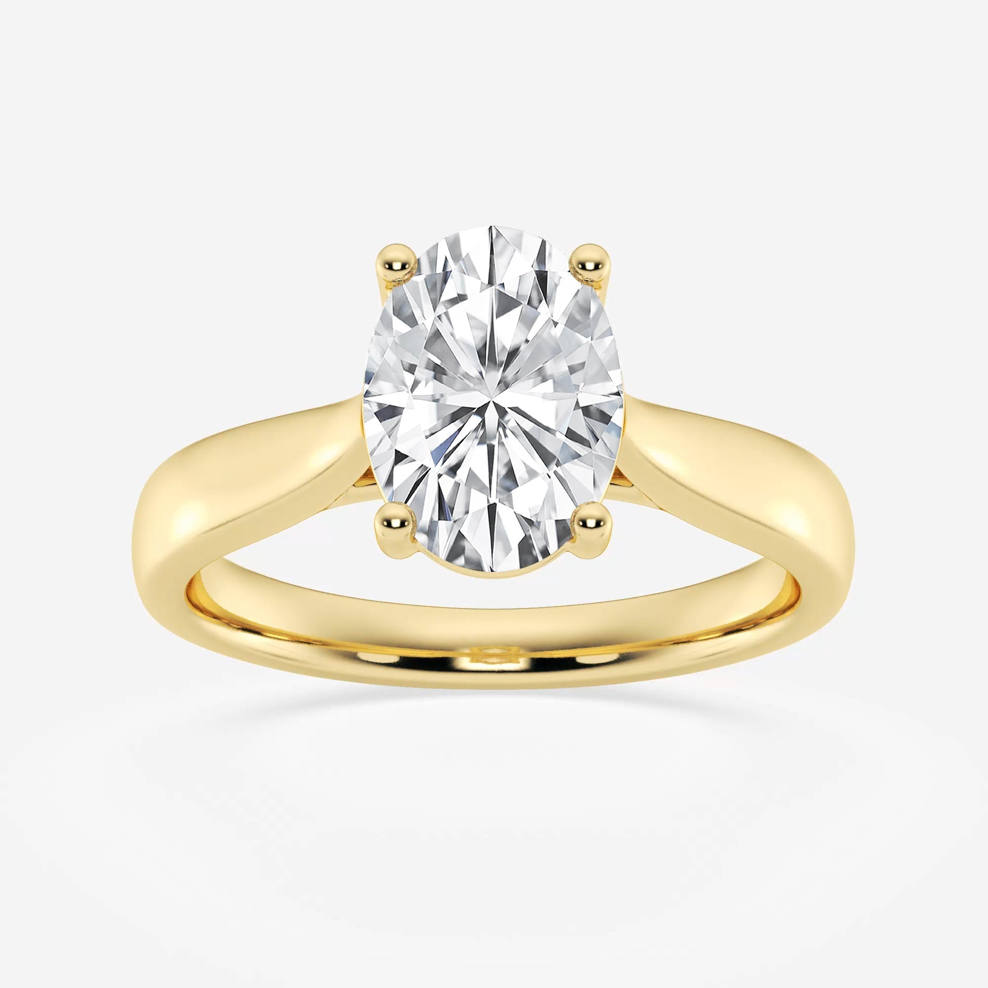 Oval Cut Diamond Solitaire Moissanite Engagement Ring For HerOval Cut Diamond Solitaire Moissanite Engagement Ring For Her