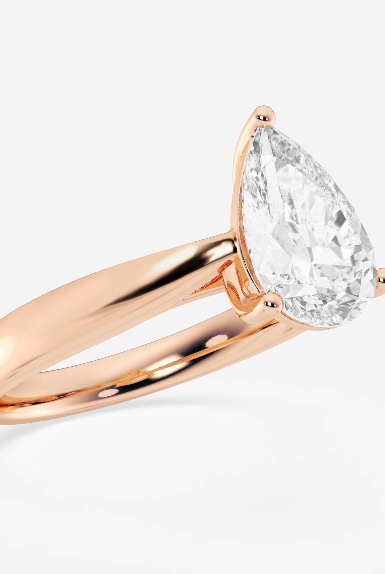 Pear Cut Moissanite Solitaire Diamond Engagement Ring For Women
