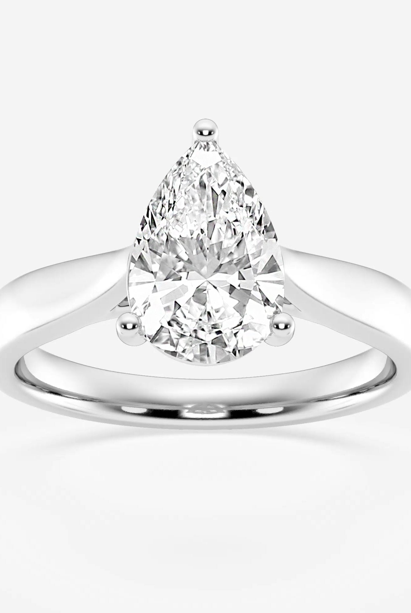Pear Cut Moissanite Solitaire Diamond Engagement Ring For Women
