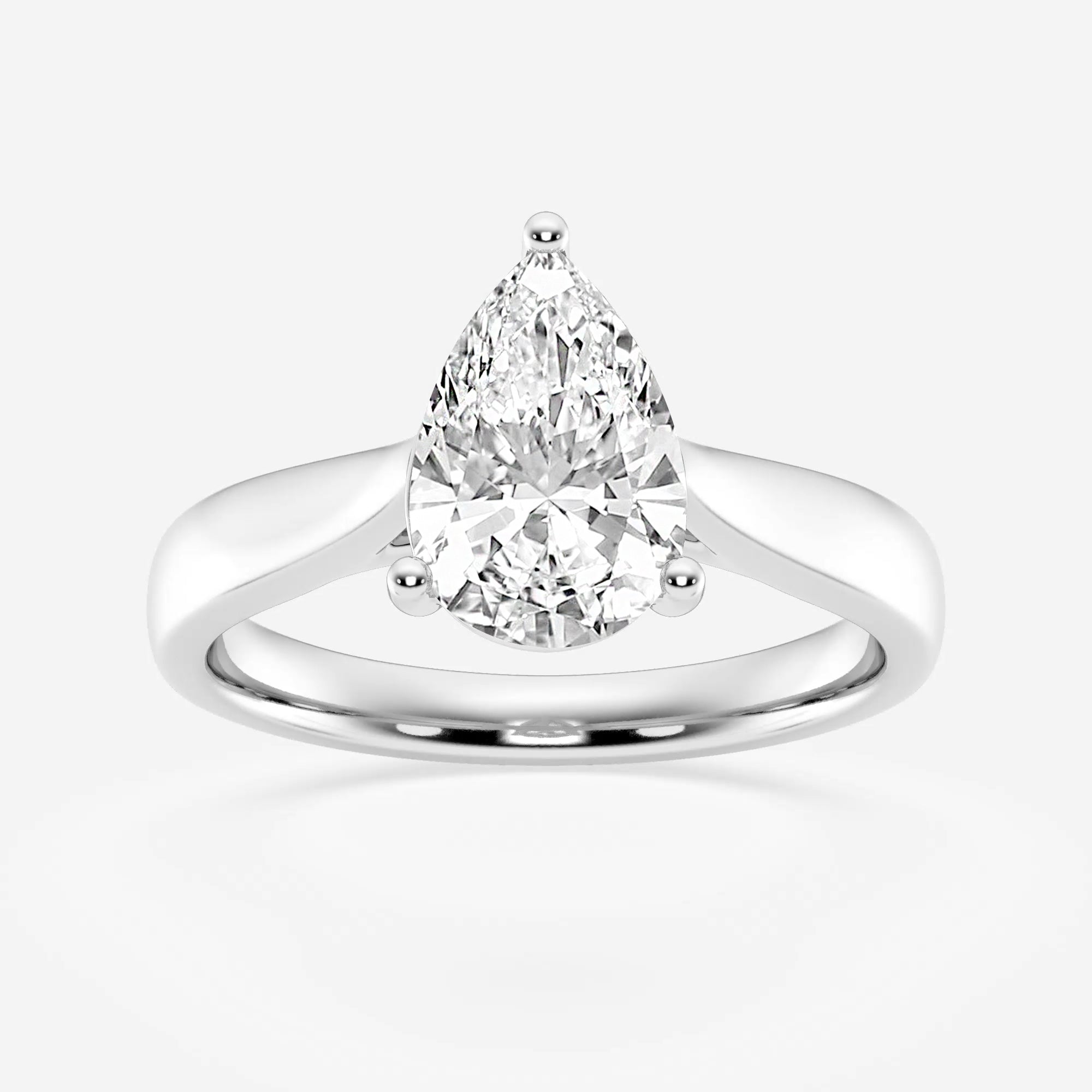 Pear Cut Moissanite Solitaire Diamond Engagement Ring For Women