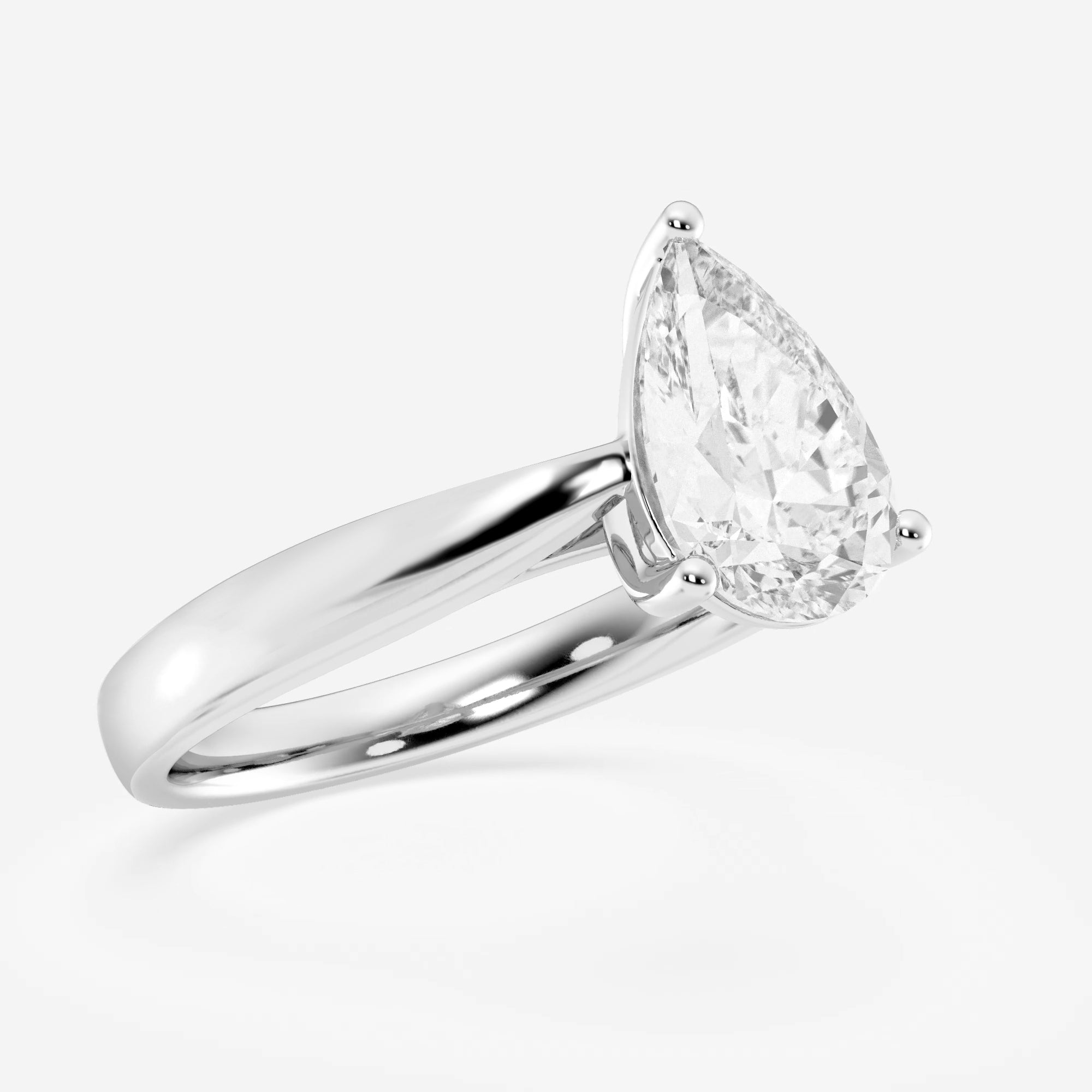 Pear Cut Moissanite Solitaire Diamond Engagement Ring For Women