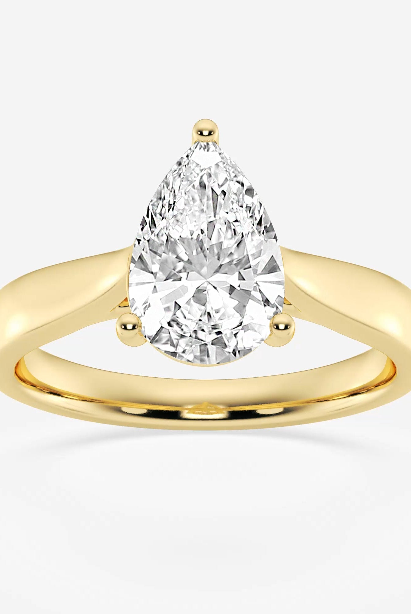 Pear Cut Moissanite Solitaire Diamond Engagement Ring For Women