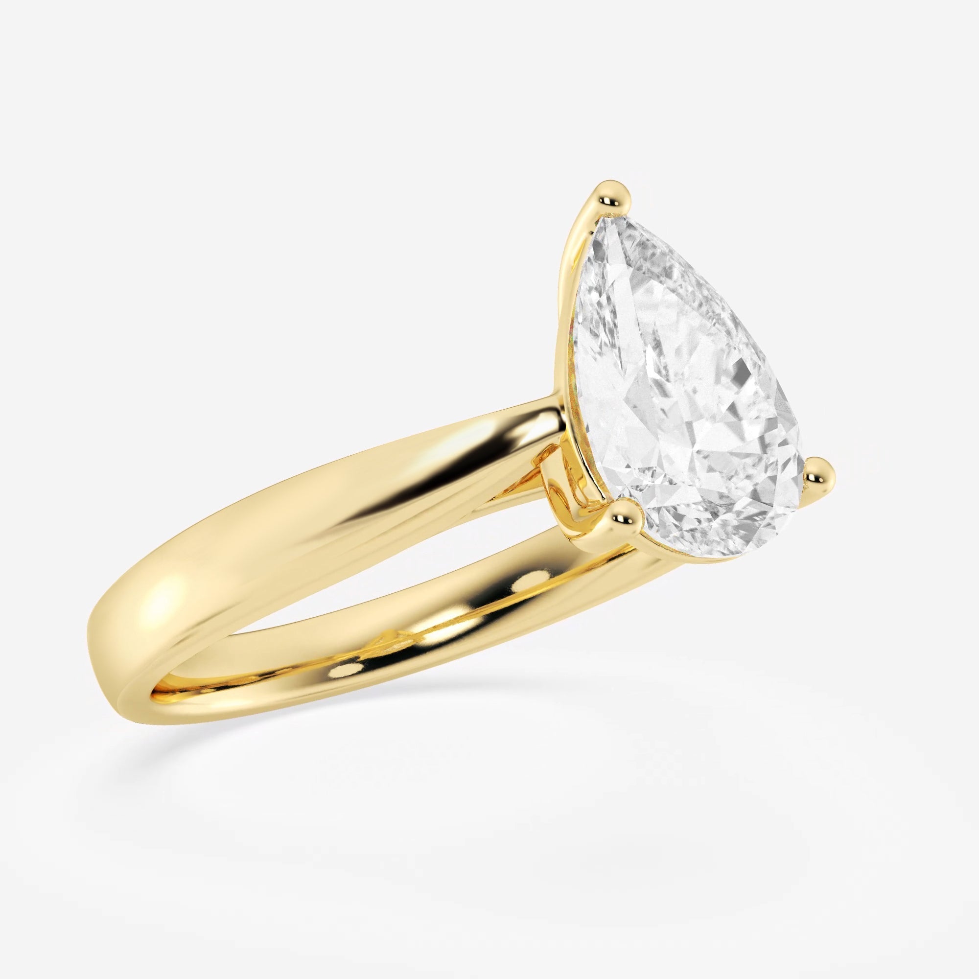 Pear Cut Moissanite Solitaire Diamond Engagement Ring For Women