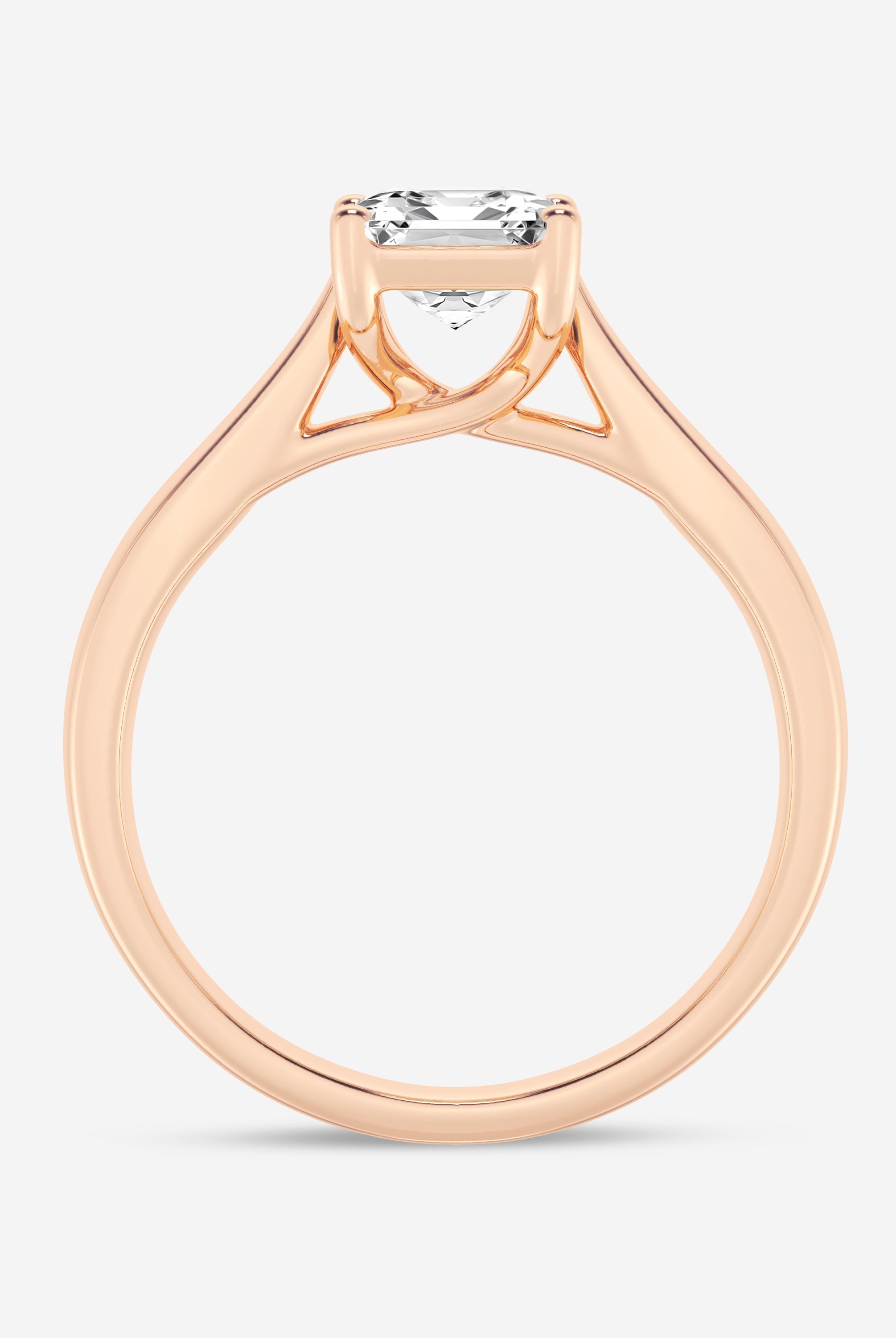 Emerald Cut Diamond Solitaire Moissanite Engagement Ring For Women