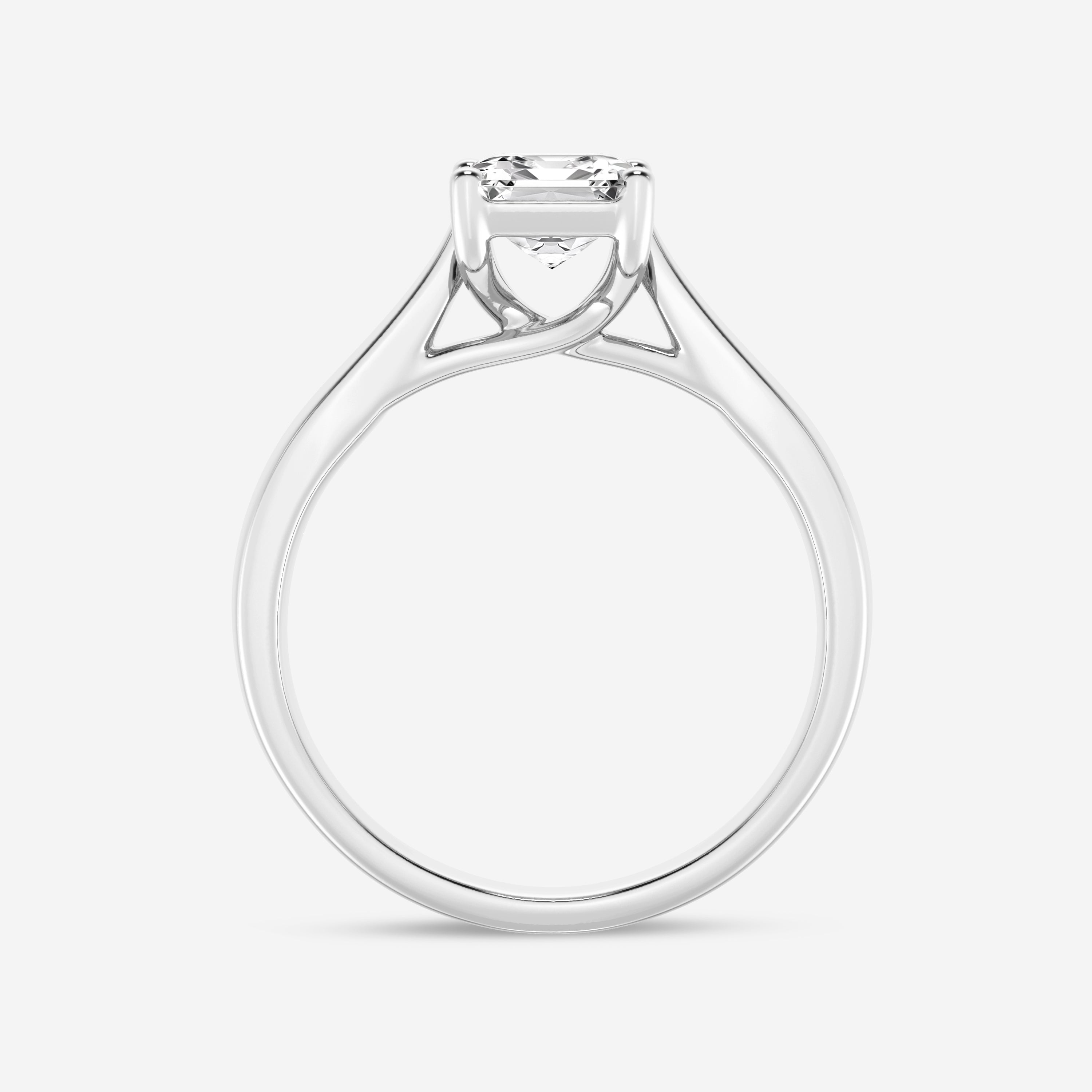 Emerald Cut Diamond Solitaire Moissanite Engagement Ring For Women