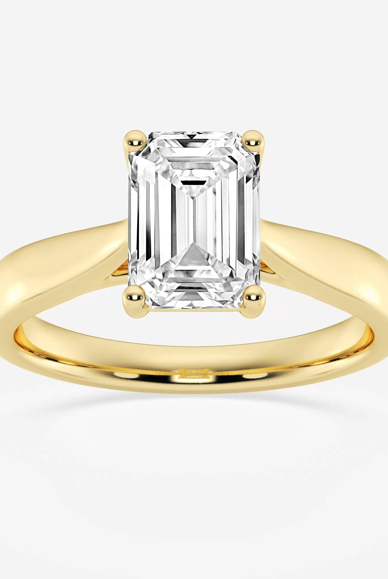 Emerald Cut Diamond Solitaire Moissanite Engagement Ring For Women