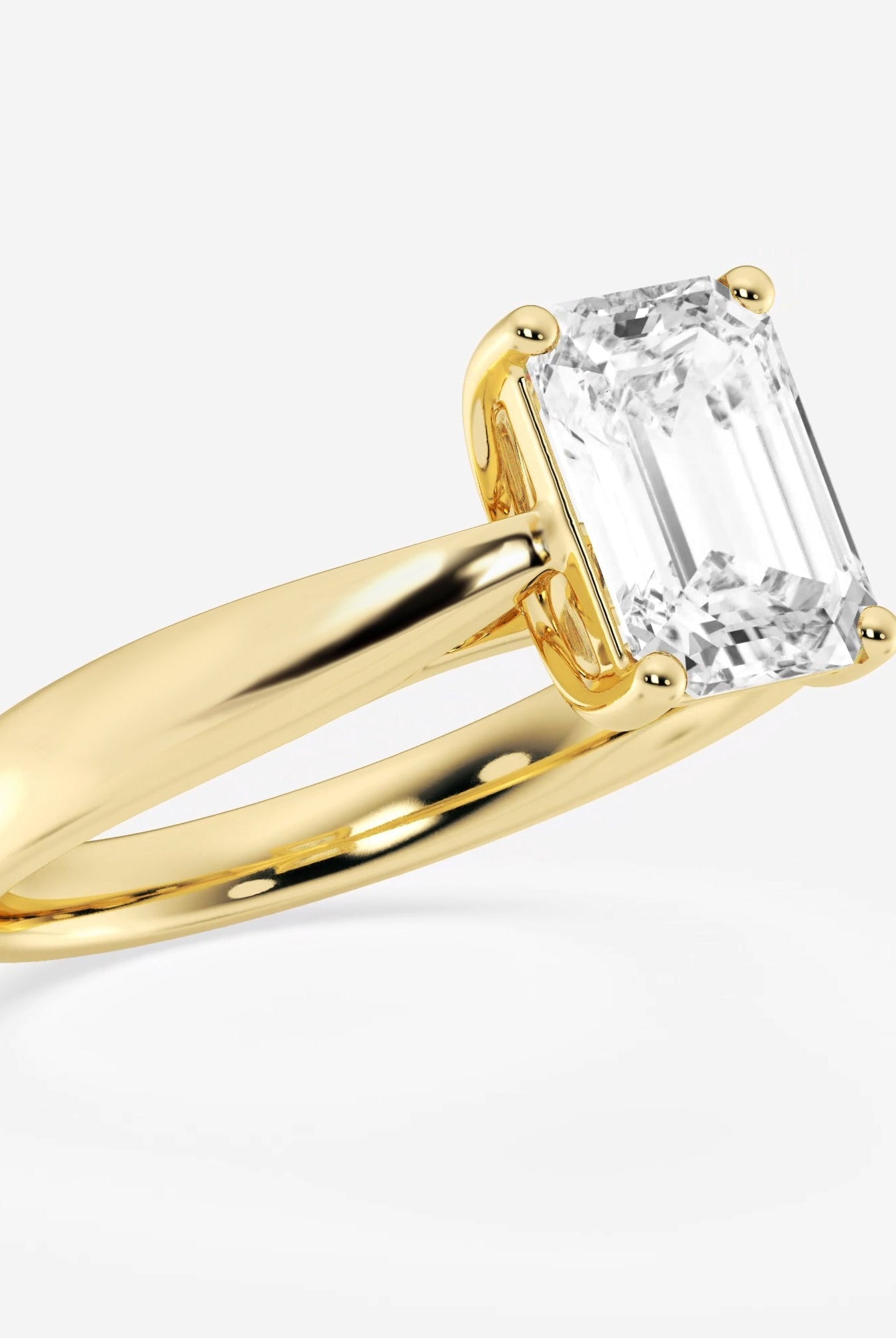 Emerald Cut Diamond Solitaire Moissanite Engagement Ring For Women