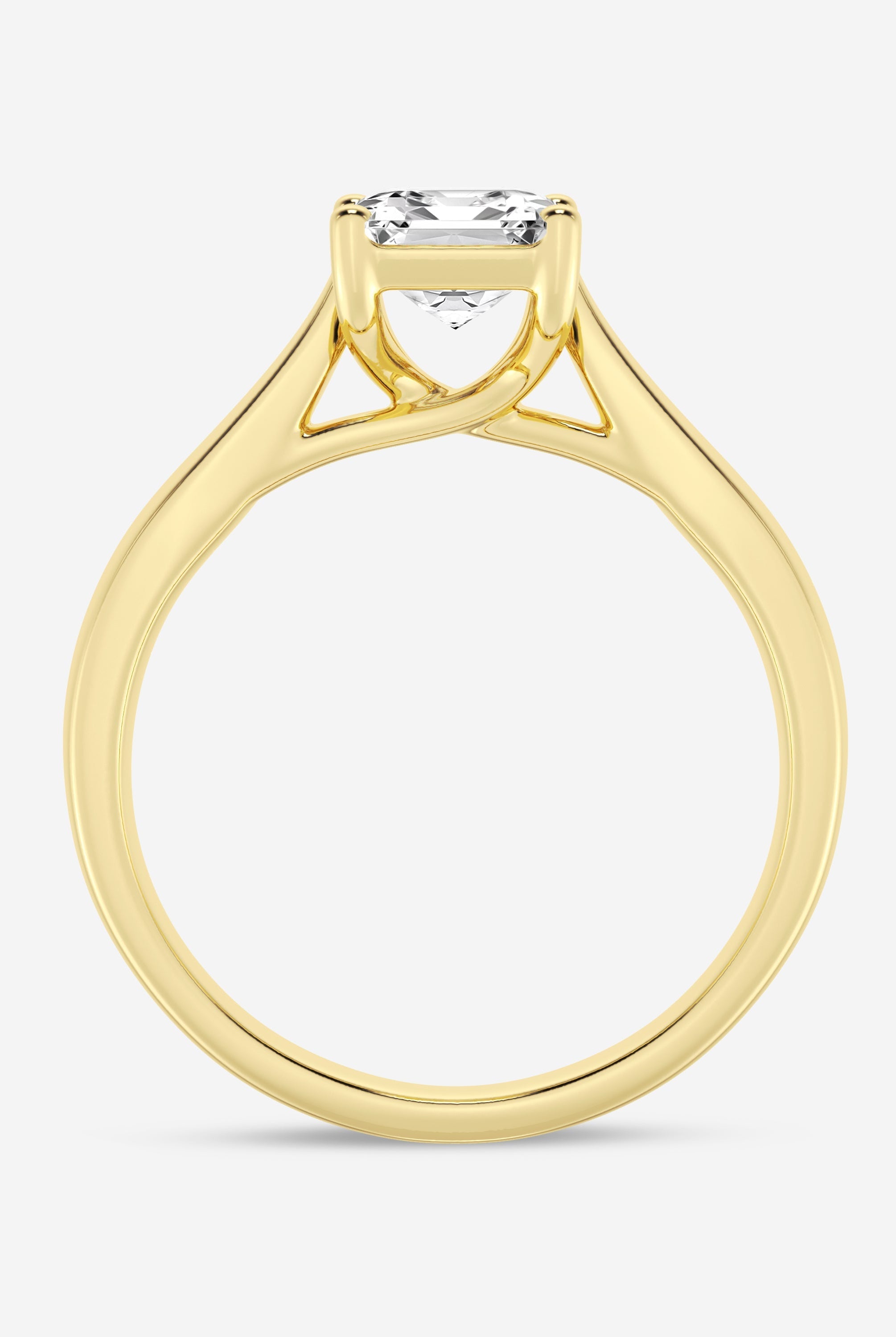 Emerald Cut Diamond Solitaire Moissanite Engagement Ring For Women