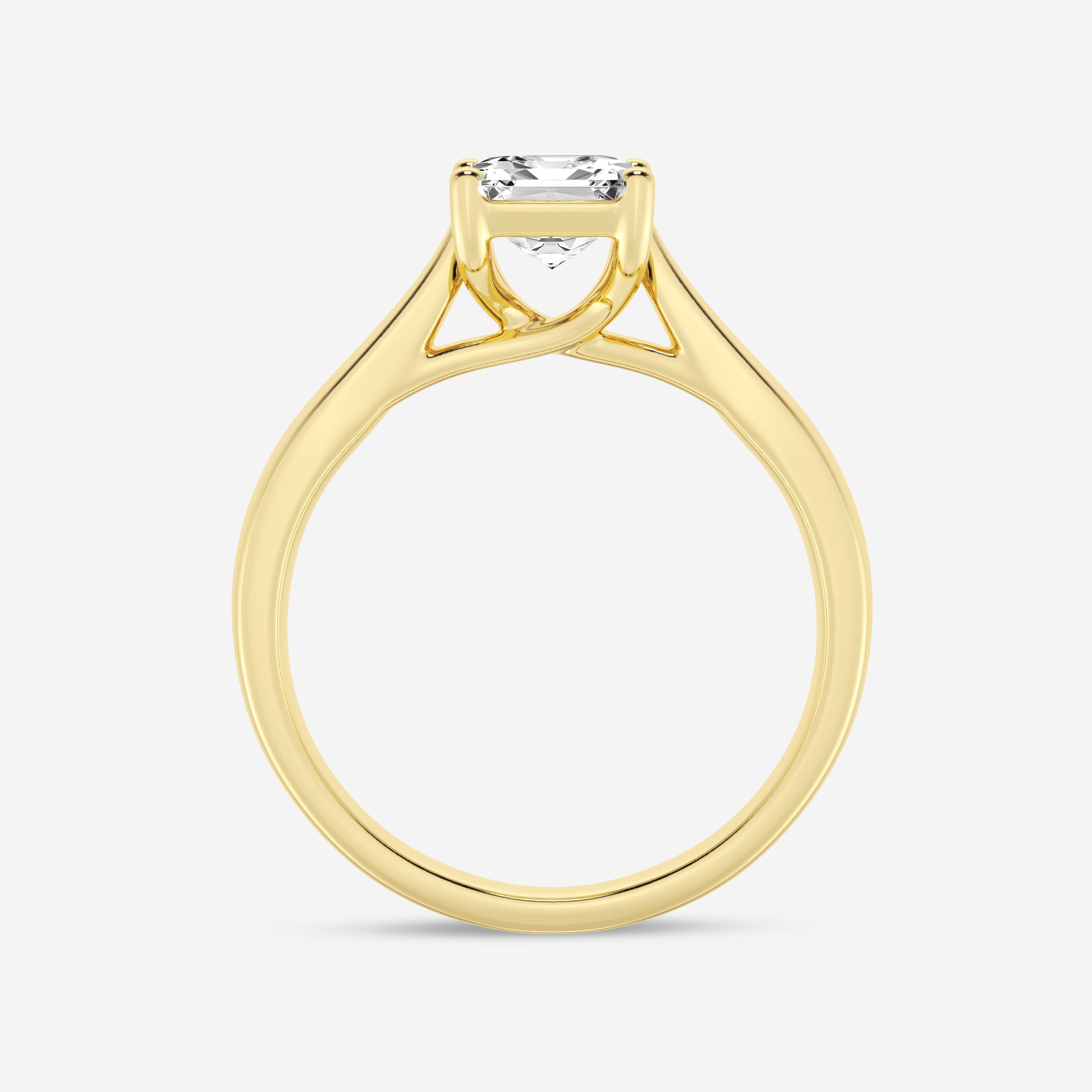 Emerald Cut Diamond Solitaire Moissanite Engagement Ring For Women