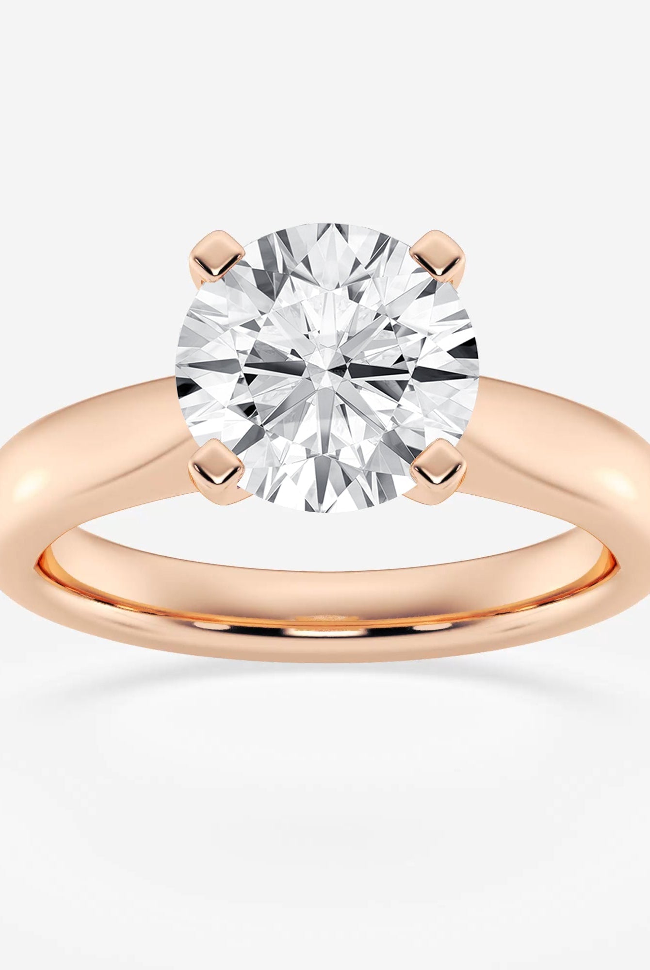 Round Cut Moissanite Cathedral Diamond Engagement Ring For Women