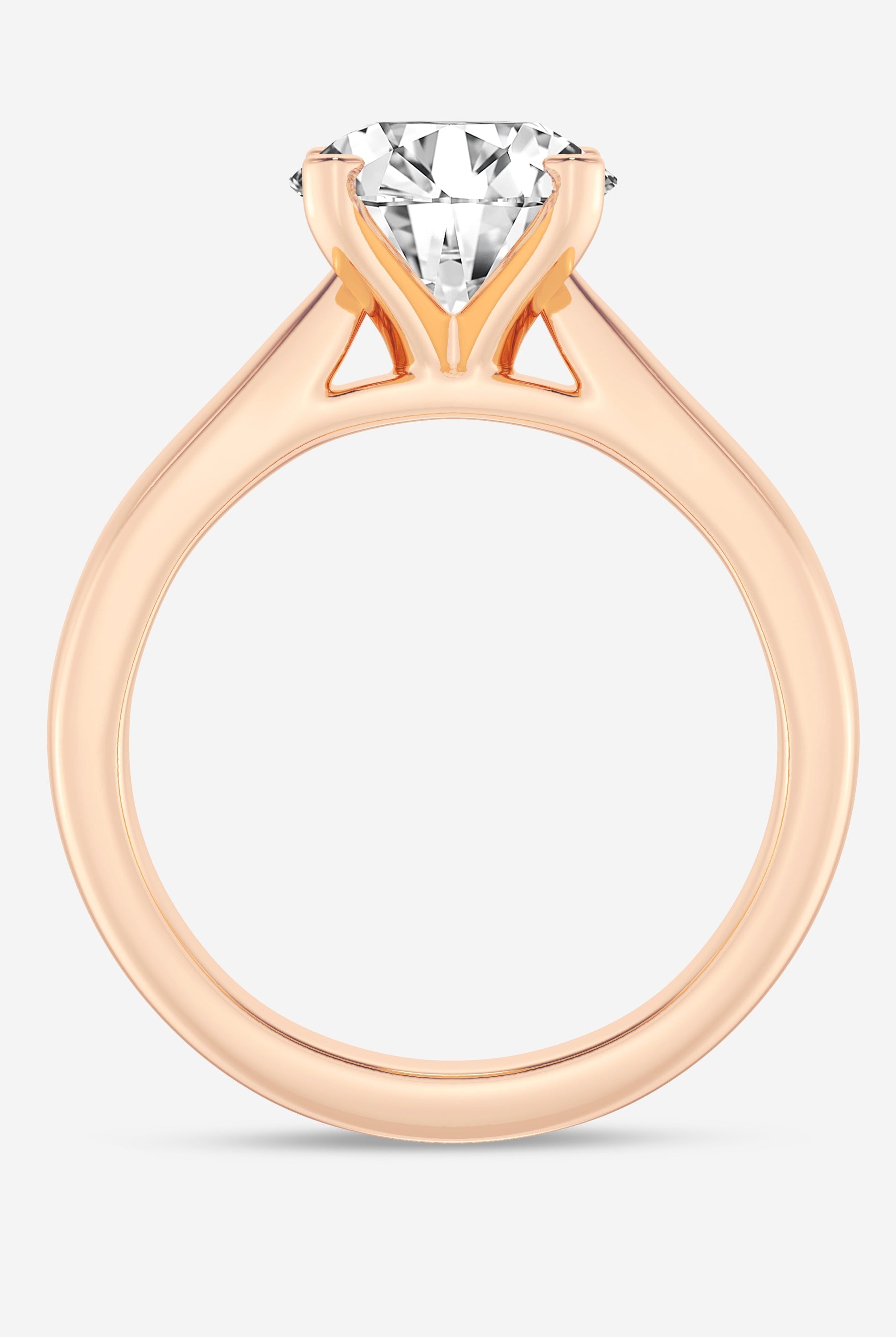 Round Cut Moissanite Cathedral Diamond Engagement Ring For Women
