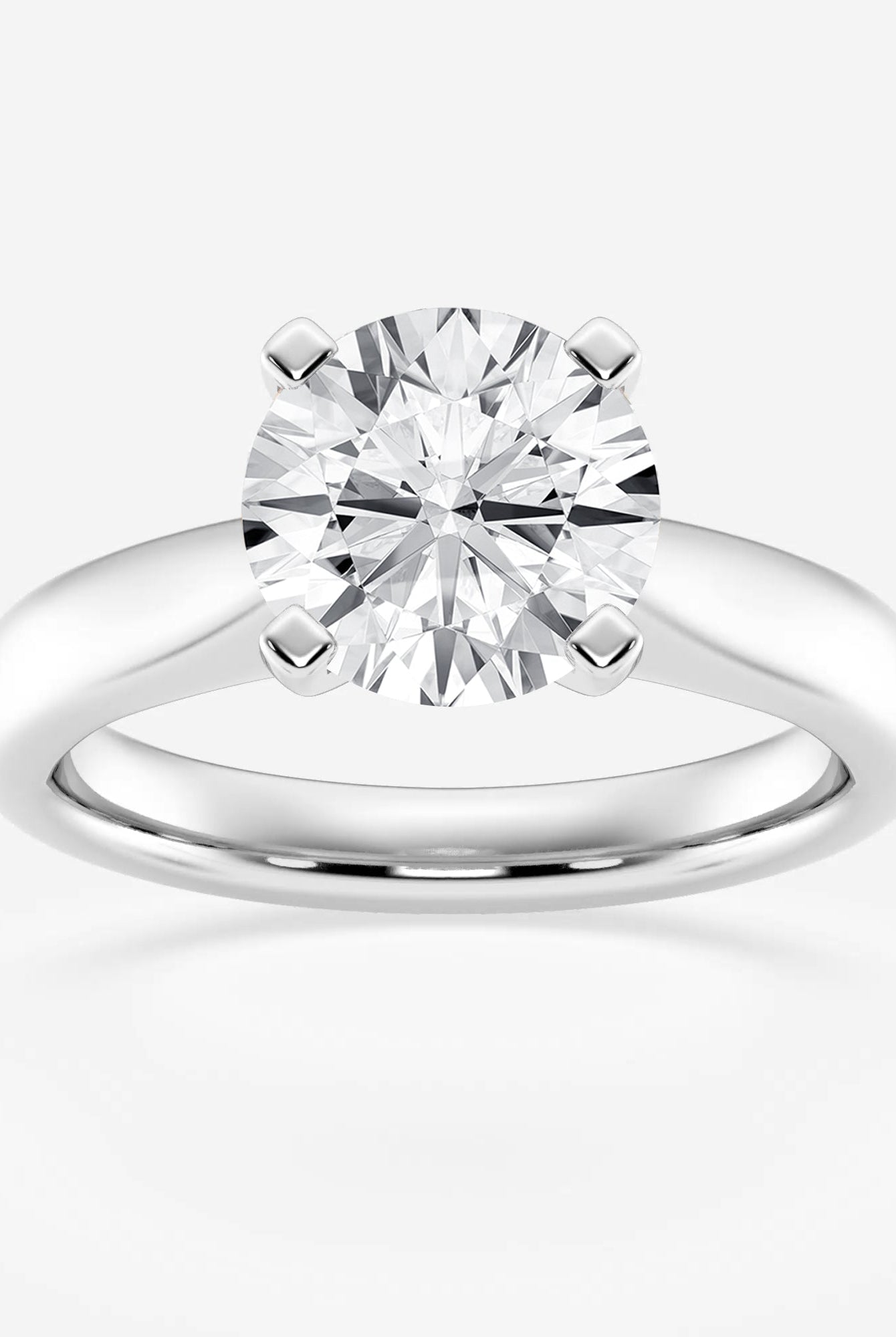 Round Cut Moissanite Cathedral Diamond Engagement Ring For Women