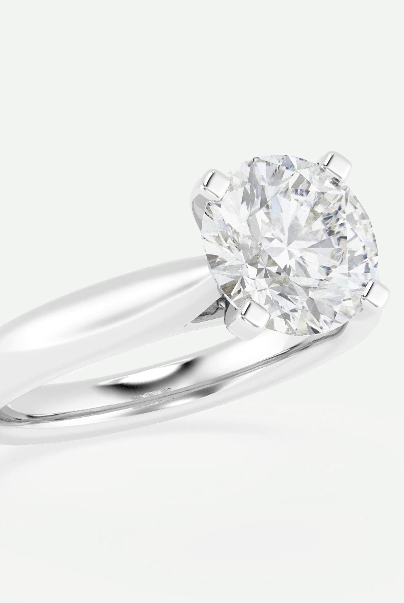 Round Cut Moissanite Cathedral Diamond Engagement Ring For Women