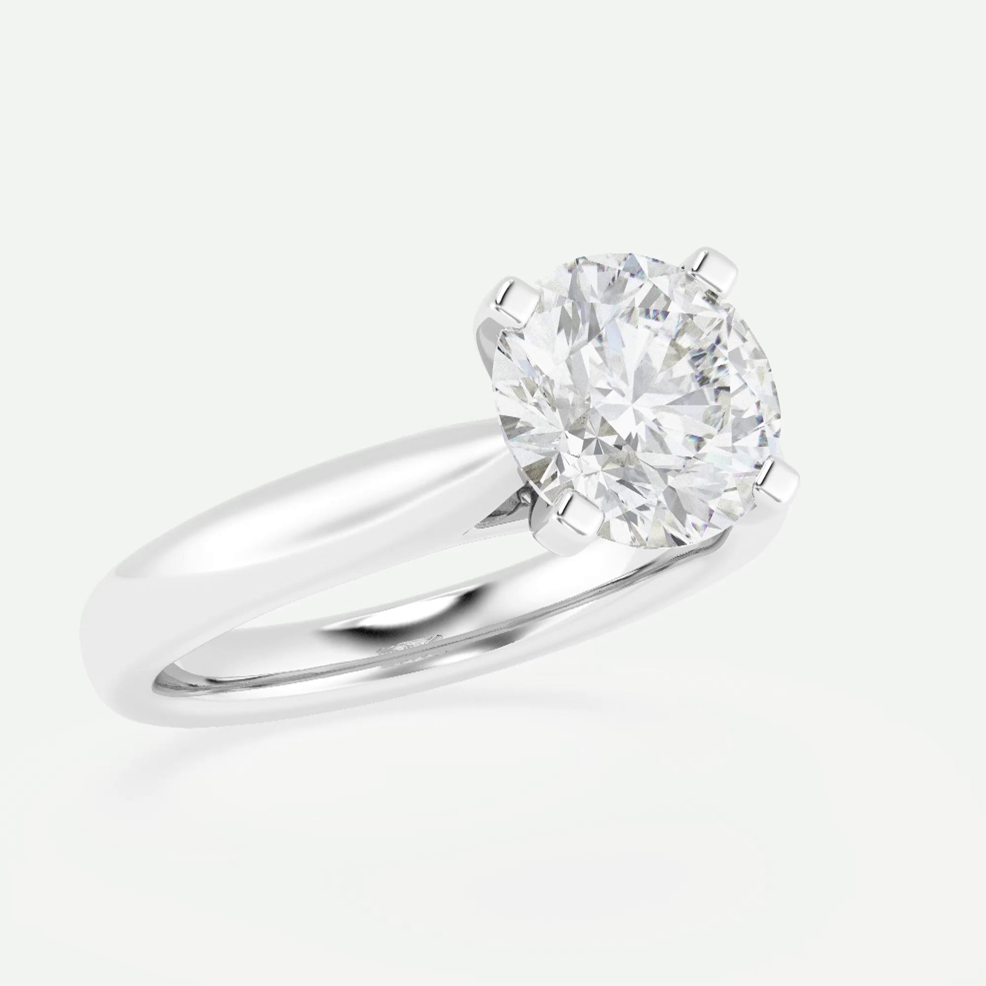 Round Cut Moissanite Cathedral Diamond Engagement Ring For Women