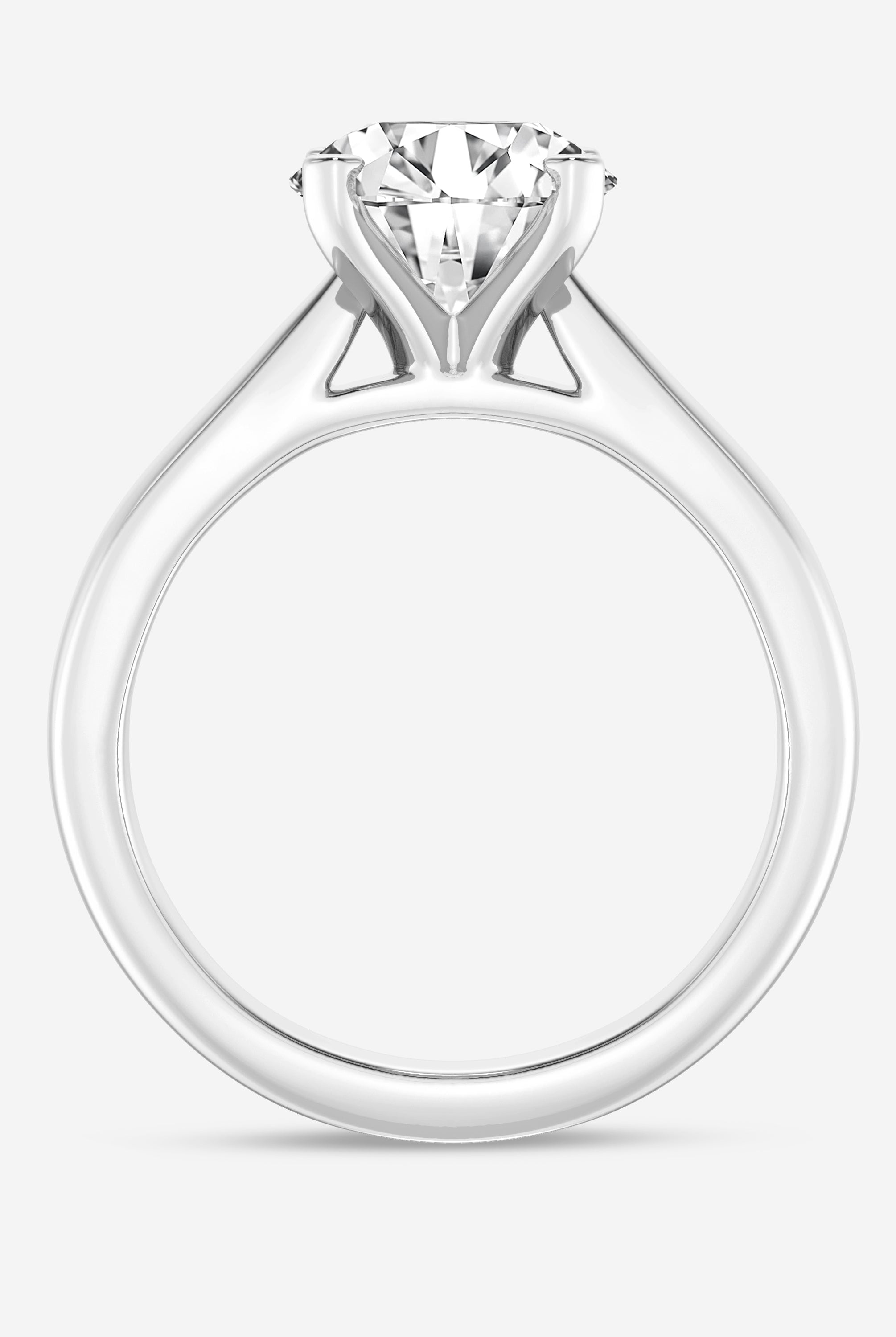 Round Cut Moissanite Cathedral Diamond Engagement Ring For Women