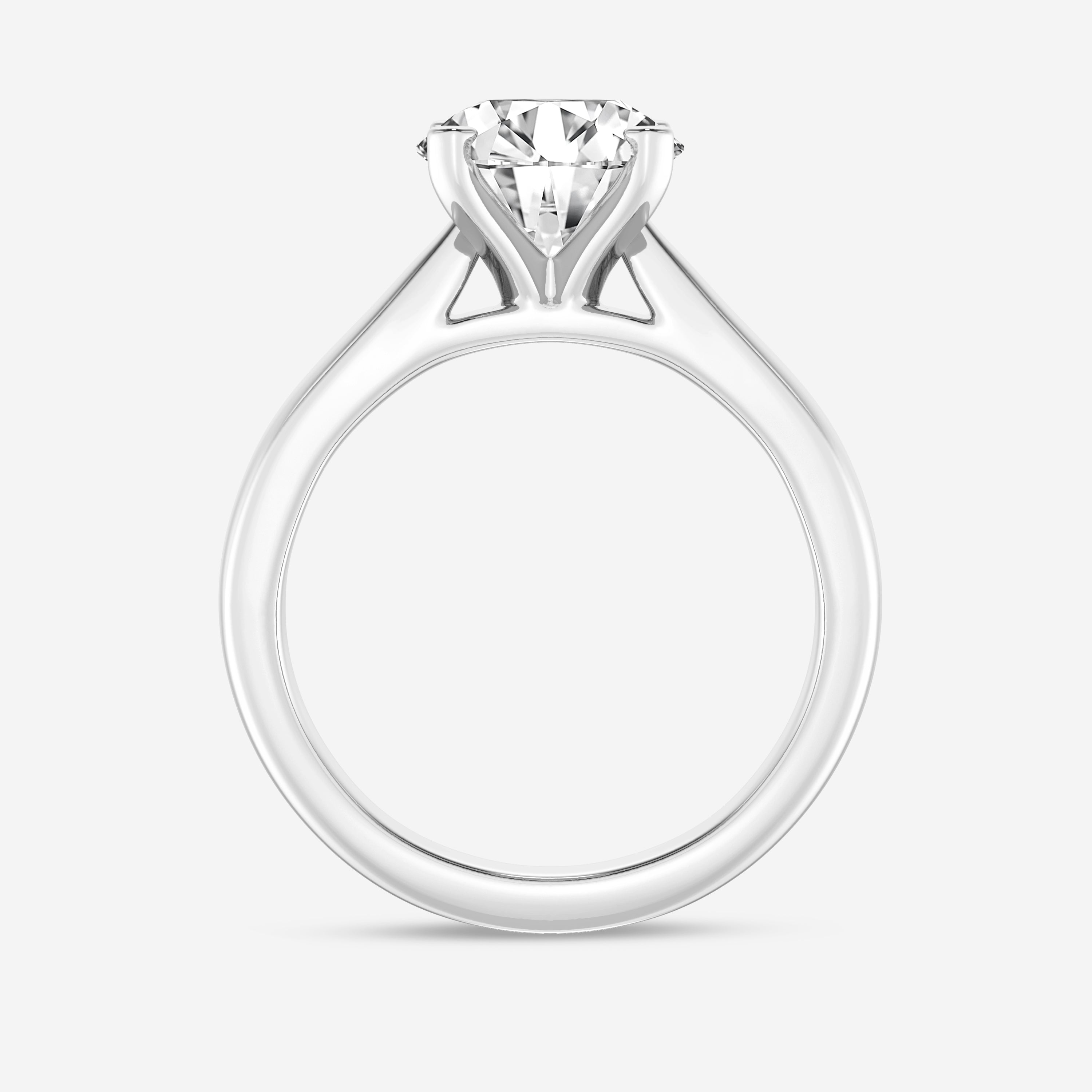 Round Cut Moissanite Cathedral Diamond Engagement Ring For Women