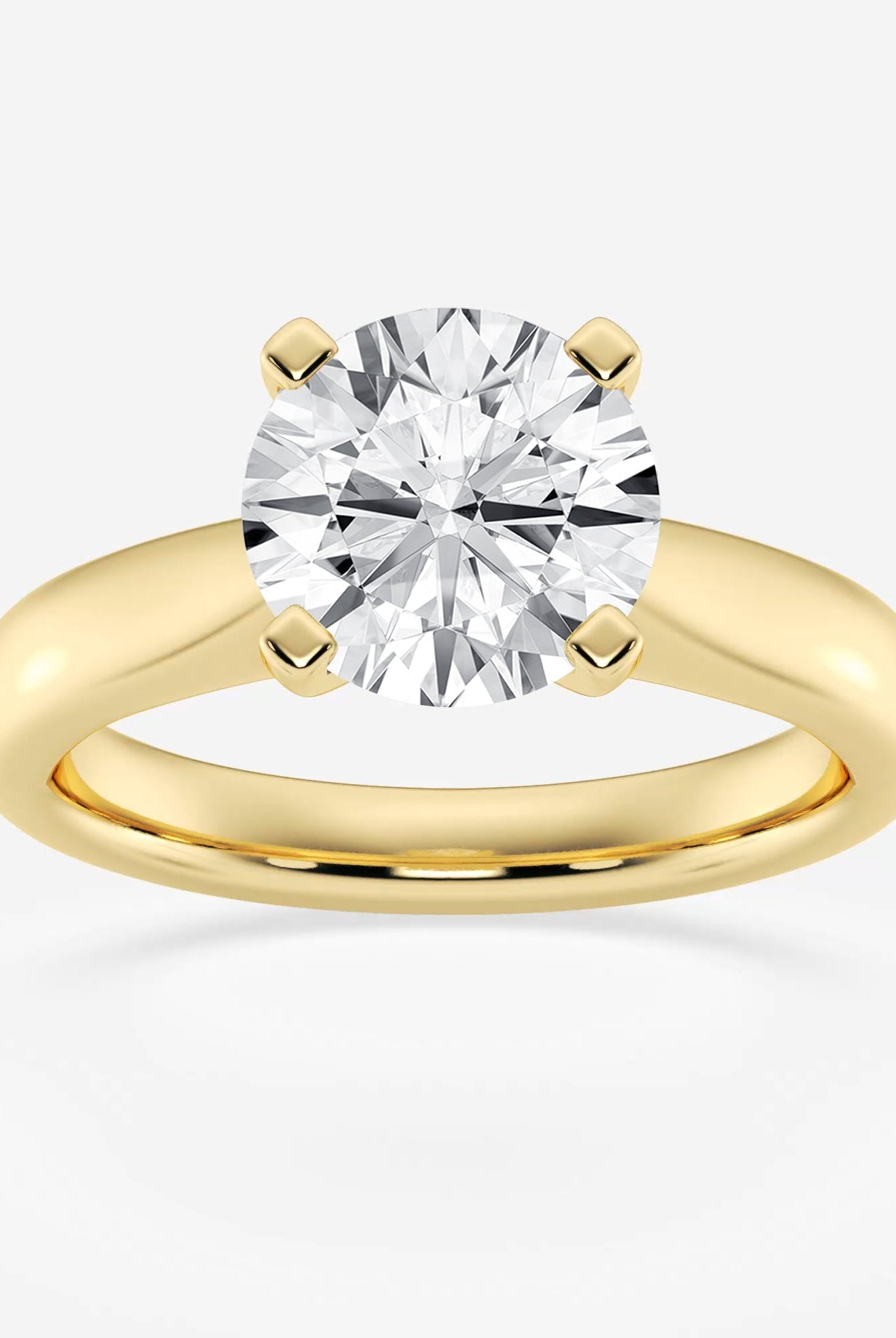 Round Cut Moissanite Cathedral Diamond Engagement Ring For Women