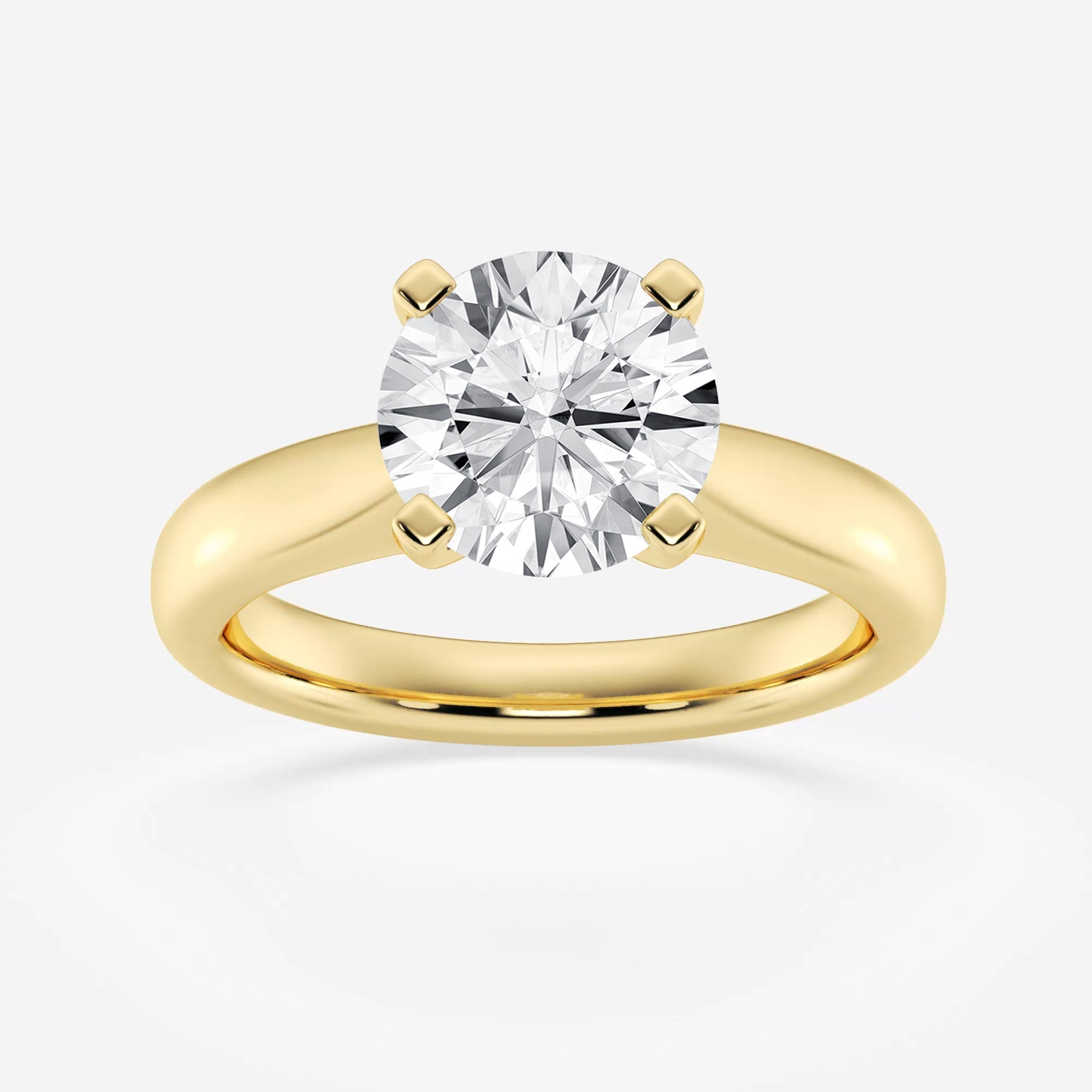 Round Cut Moissanite Cathedral Diamond Engagement Ring For Women
