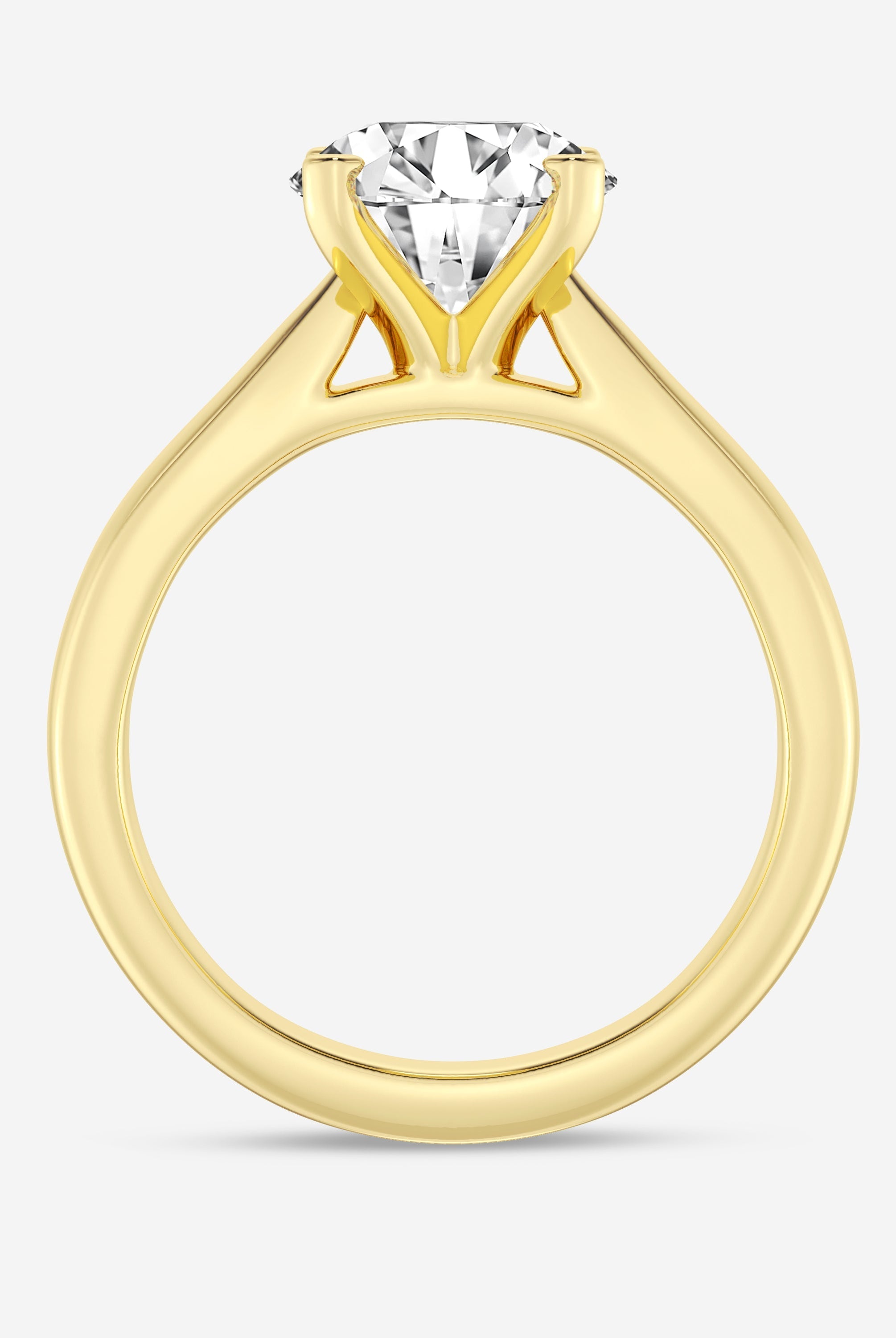 Round Cut Moissanite Cathedral Diamond Engagement Ring For Women
