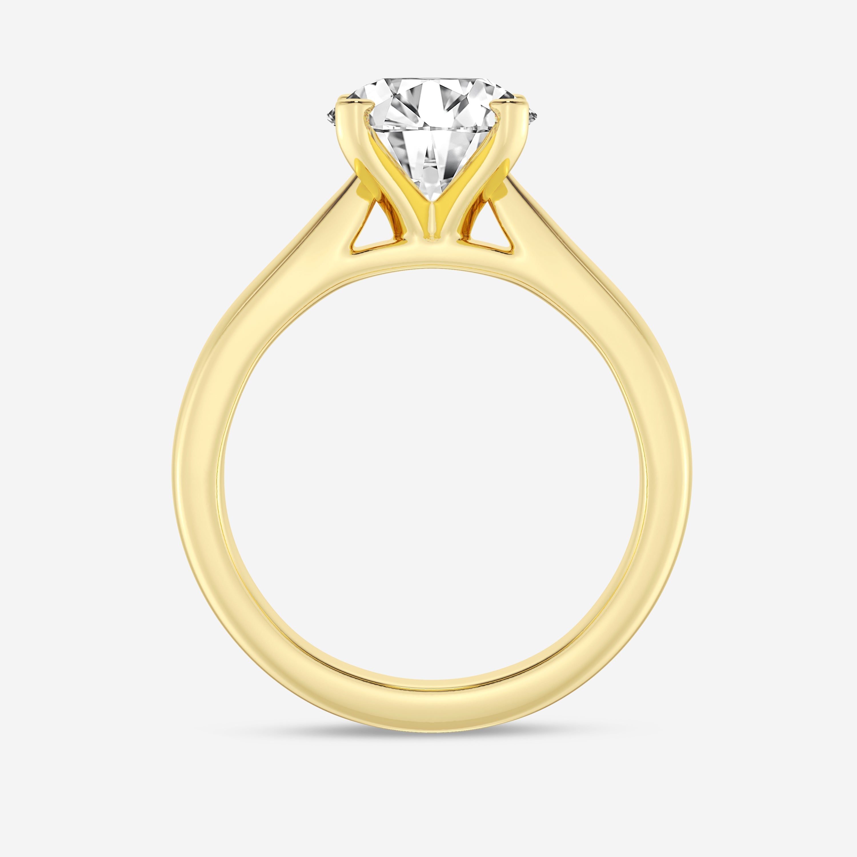 Round Cut Moissanite Cathedral Diamond Engagement Ring For Women