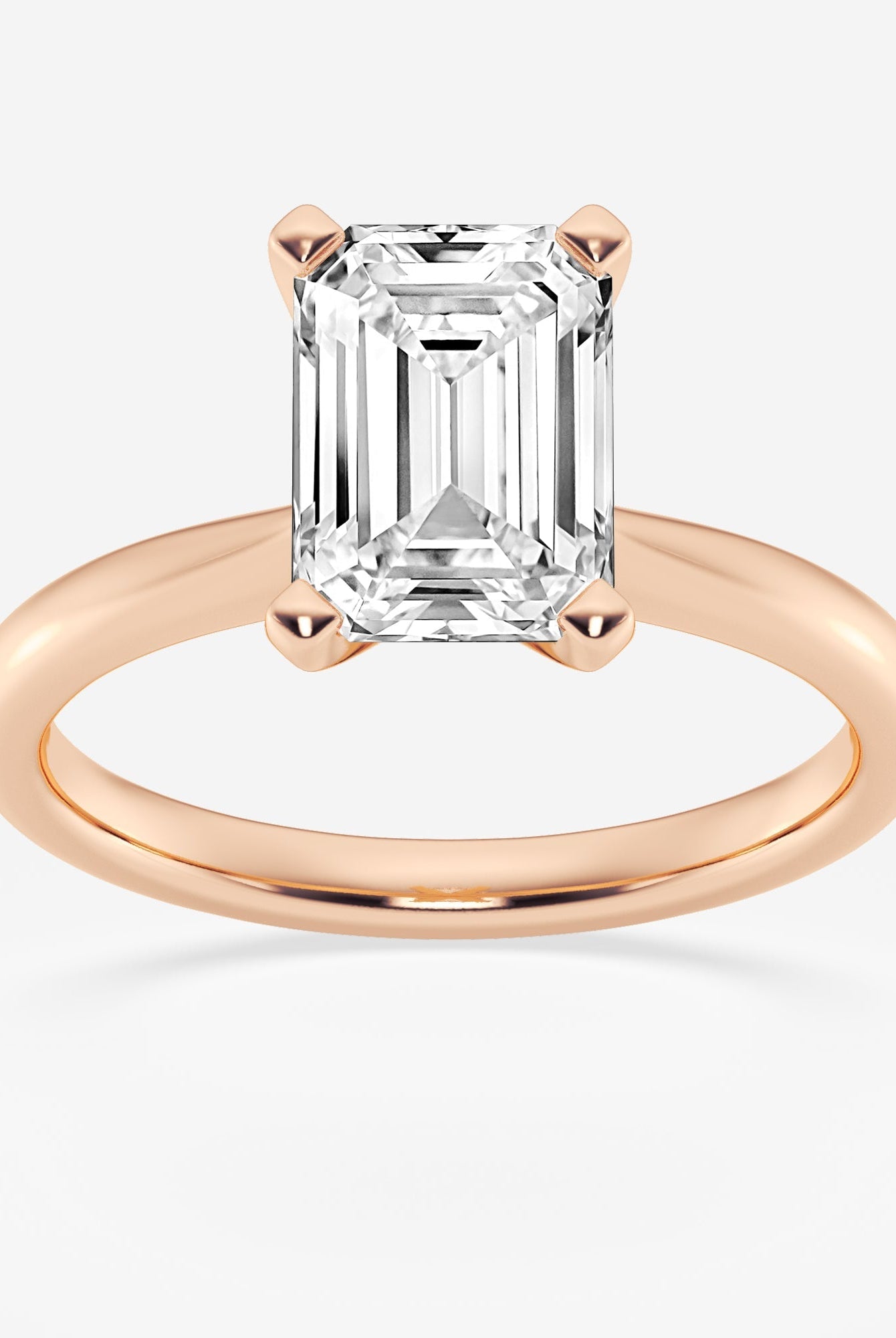 Emerald Cut Diamond Solitaire Moissanite Engagement Ring For Women