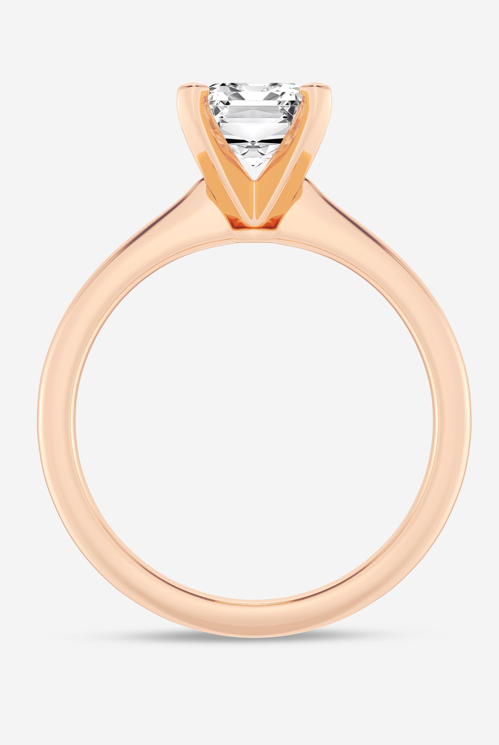 Emerald Cut Diamond Solitaire Moissanite Engagement Ring For Women