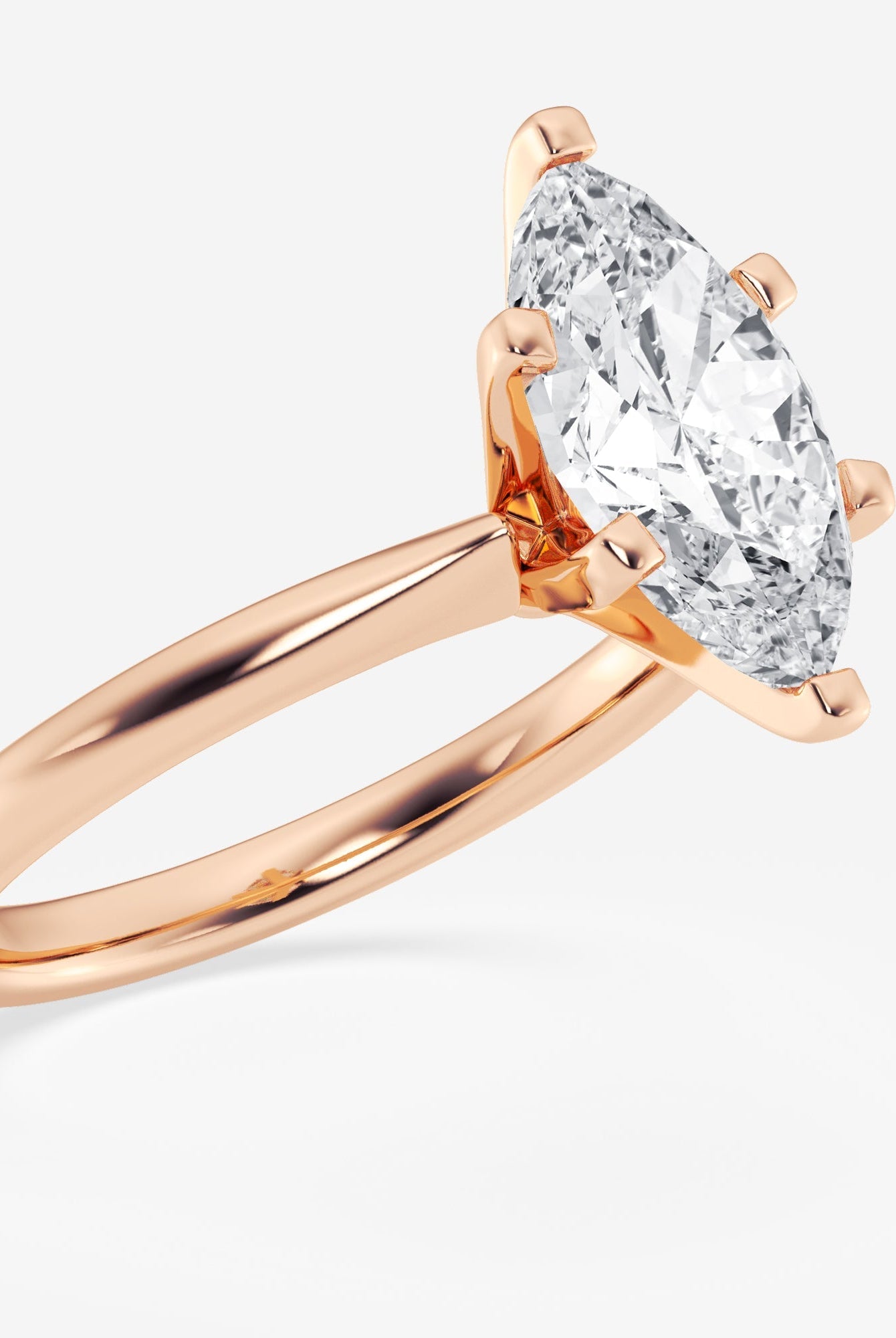 Marquise Cut Moissanite Classic Solitaire Diamond Engagement Ring