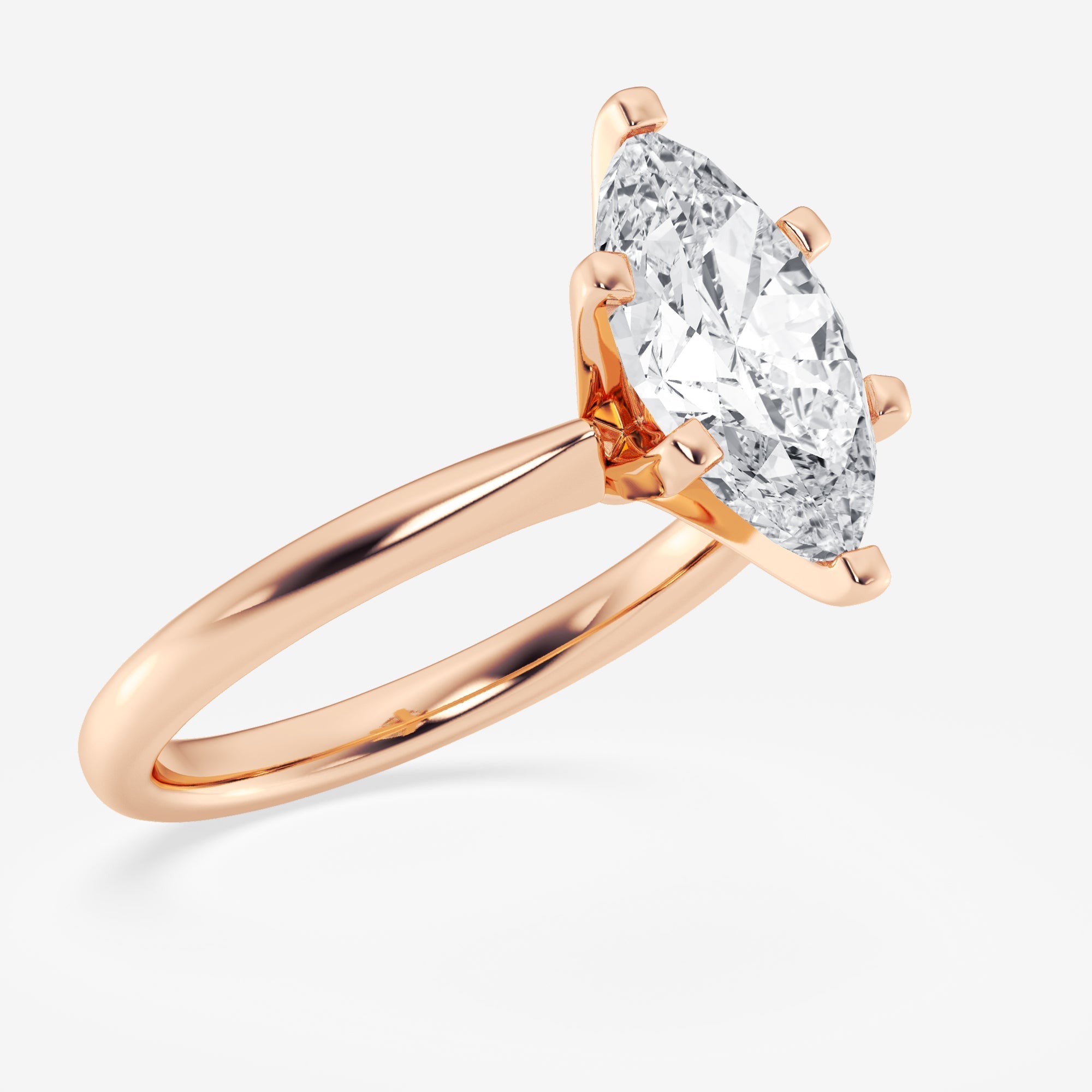 Marquise Cut Moissanite Classic Solitaire Diamond Engagement Ring