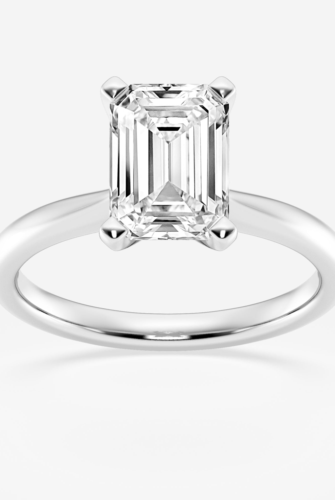 Emerald Cut Diamond Solitaire Moissanite Engagement Ring For Women
