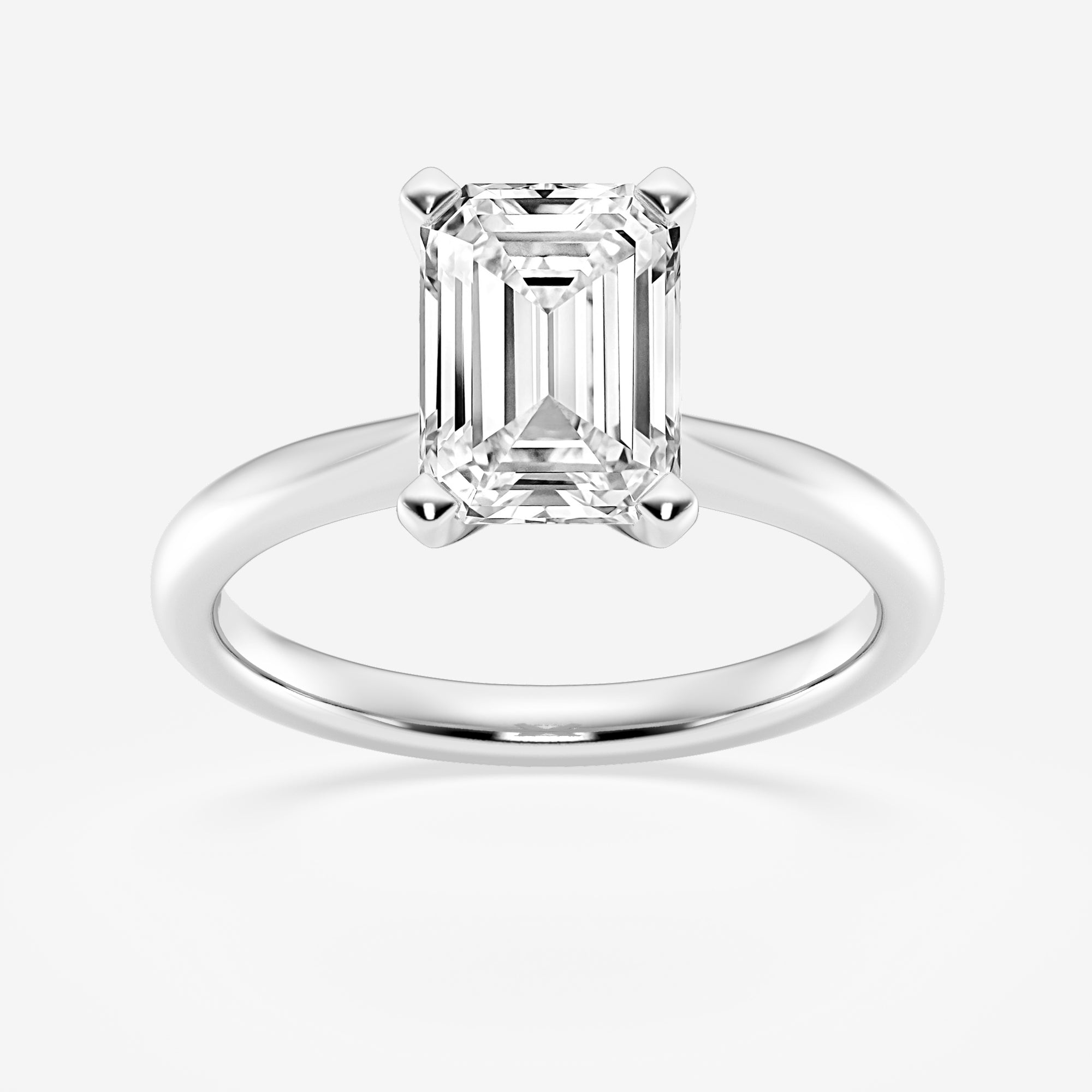 Emerald Cut Diamond Solitaire Moissanite Engagement Ring For Women