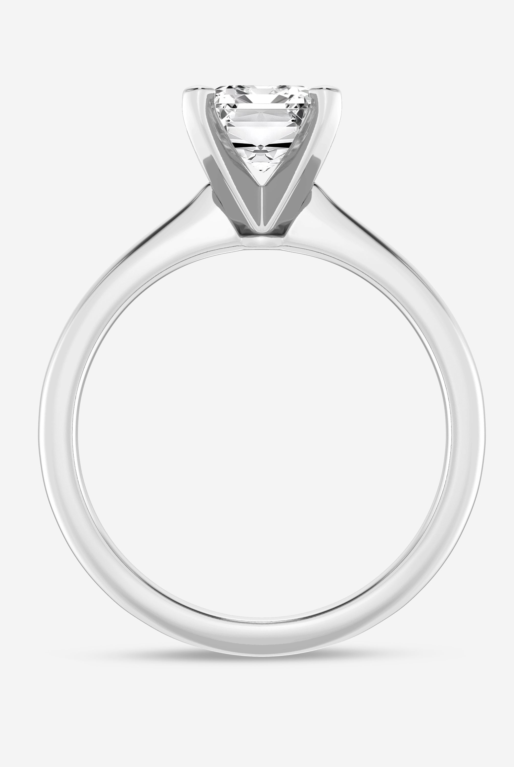Emerald Cut Diamond Solitaire Moissanite Engagement Ring For Women