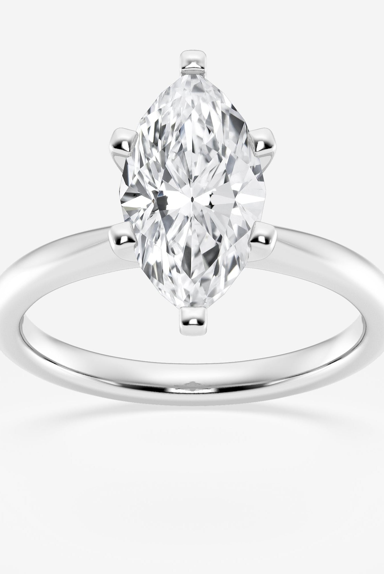 Marquise Cut Moissanite Classic Solitaire Diamond Engagement Ring
