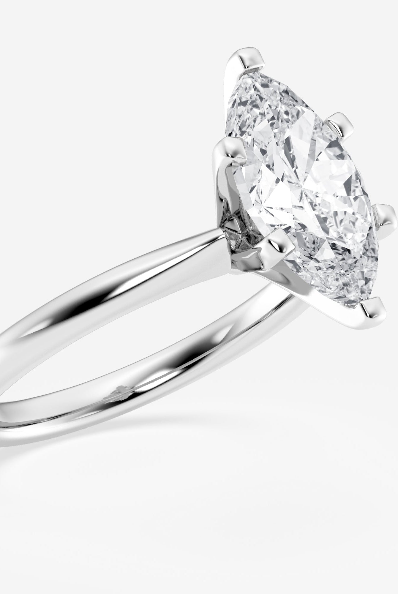 Marquise Cut Moissanite Classic Solitaire Diamond Engagement Ring